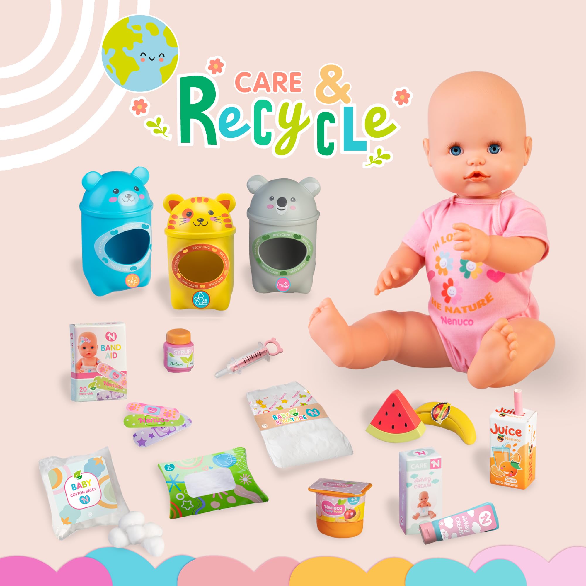Nenuco Care & Recycle Bambola Ecologica con Accessori