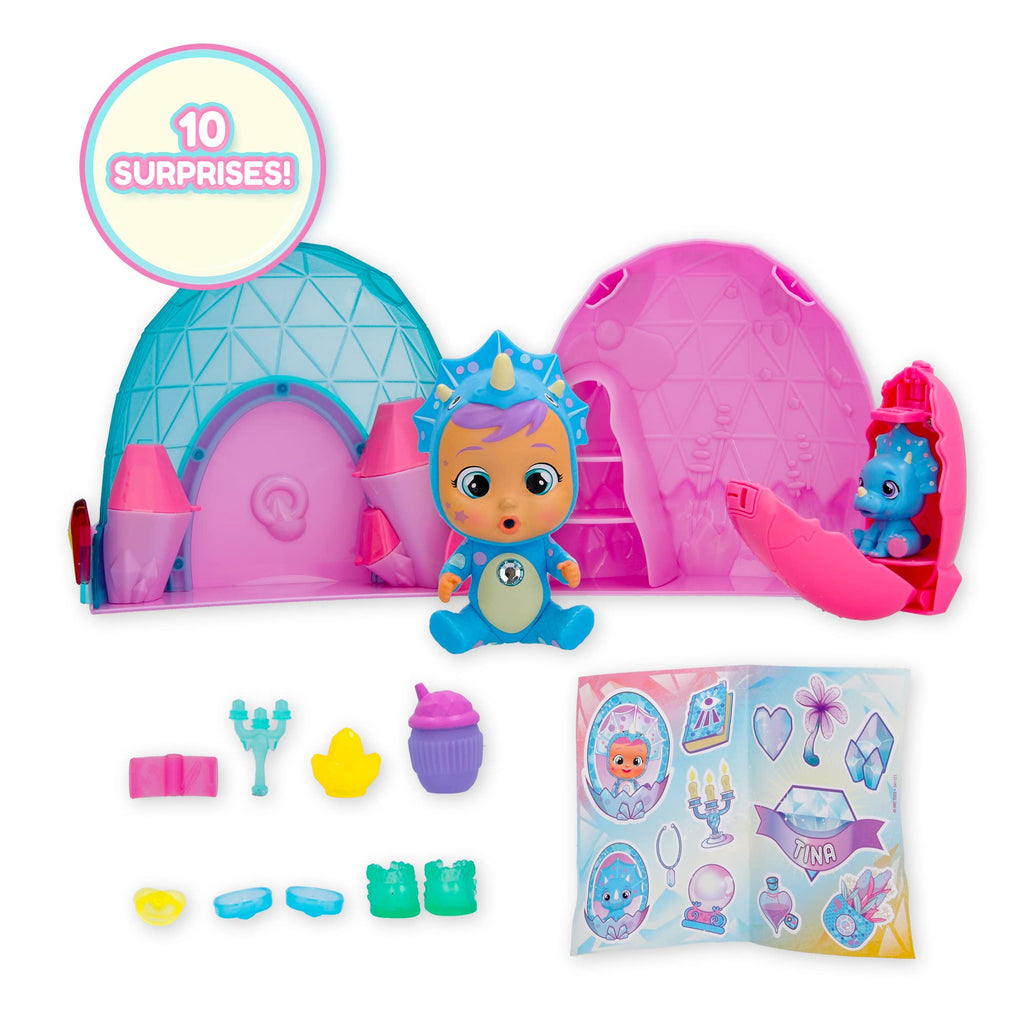 Cry Babies Magic Tears Icy World Dinos Bambola da Collezione con Lacrime Vere