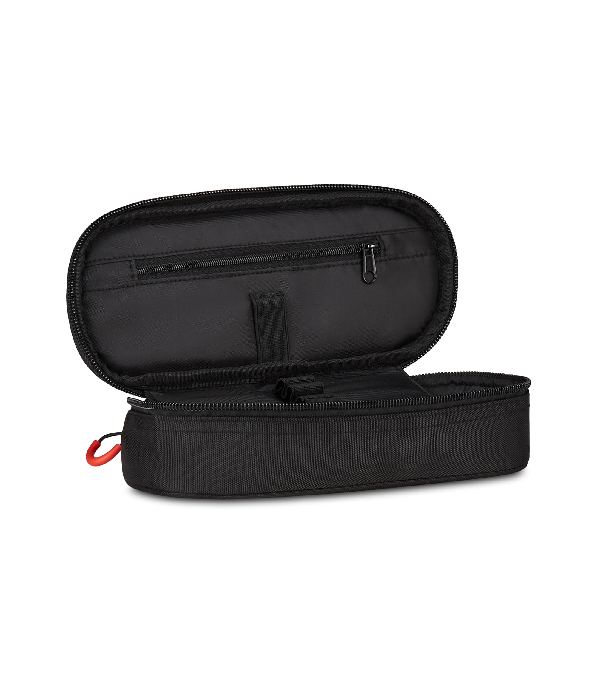 Seven Portapenne Round Plus FreeThink – Astuccio Ovale Nero Tinta Unita con Taschino e Elastici | Scuola Media e Superiore