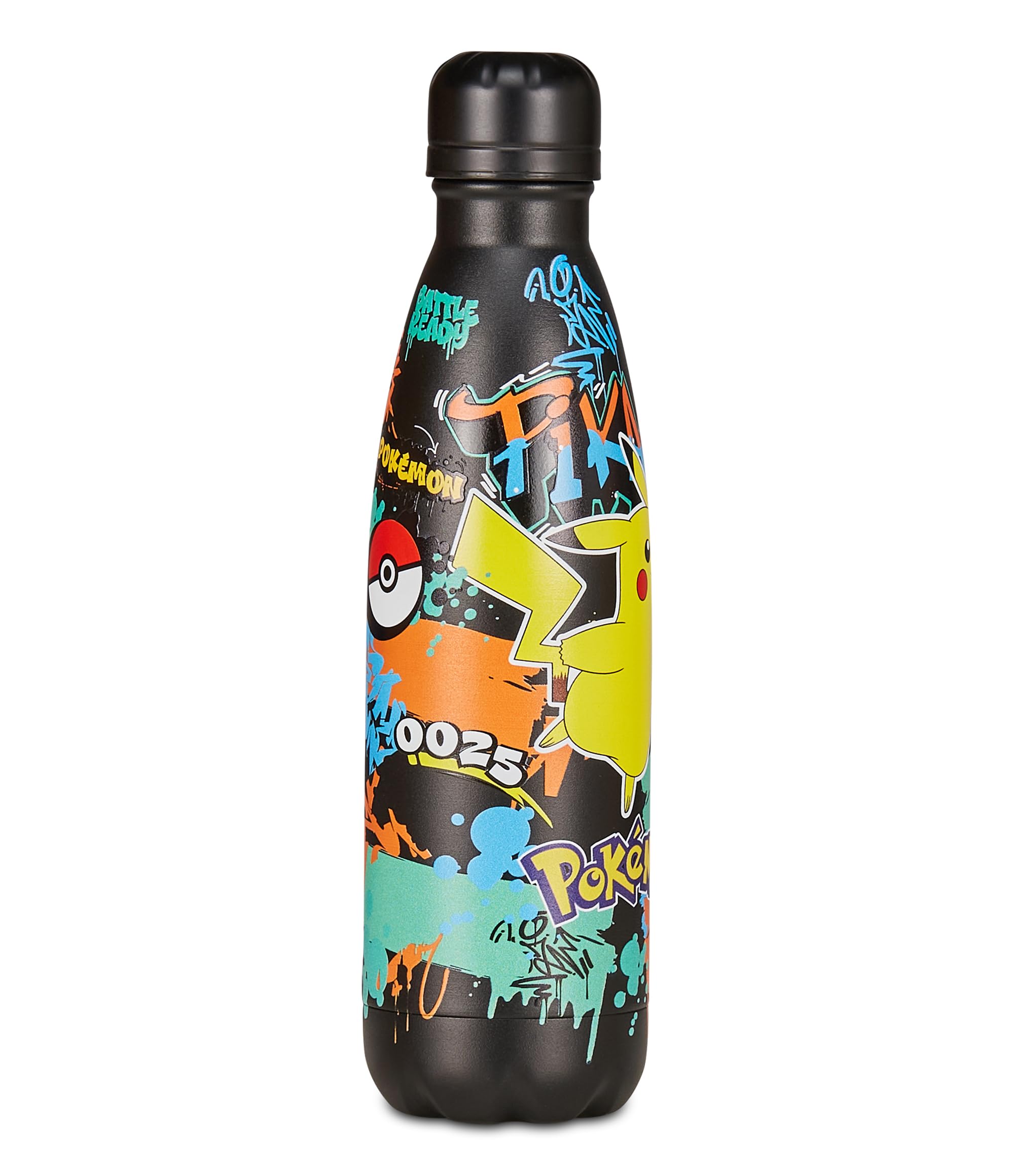 Seven Pokémon – Borraccia Termica 500 ml Nera | Acciaio Inox BPA Free | Caldo 12h / Freddo 24h | Scuola e Sport