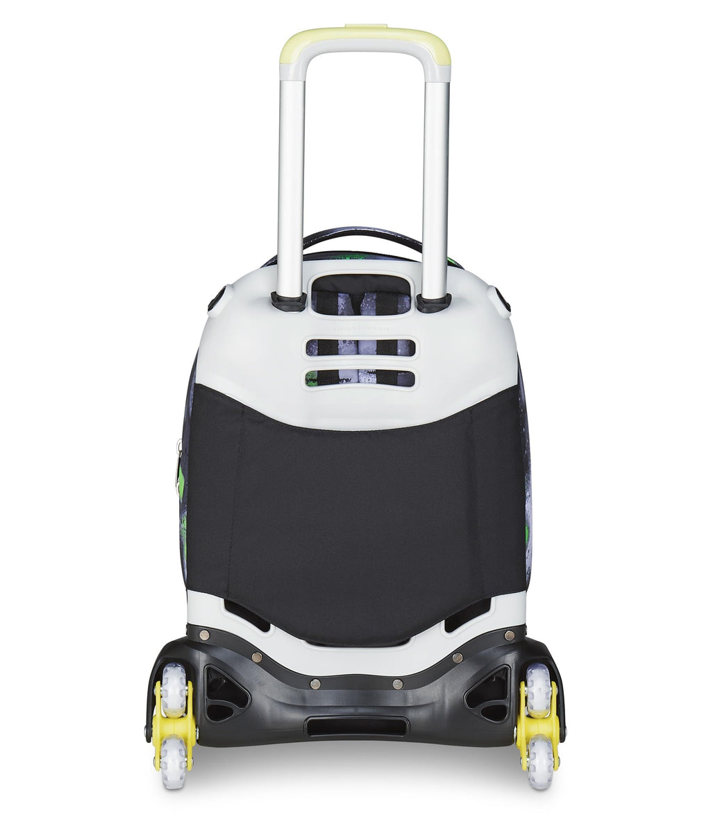 Seven Trolley Scuola Jack 3 Ruote Detach – Nero Verde – 37 Litri con Zainetto Staccabile