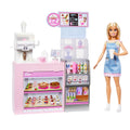 Barbie – Coffee Shop Playset con Bambola Barista Bionda e 12+ Accessori | Macchina Caffè-Smoothie | Dai 3 Anni