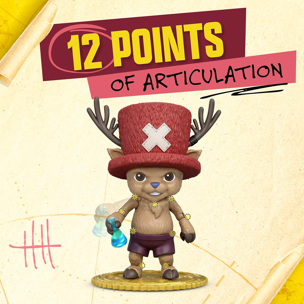 One Piece Tony Tony Chopper Action Figure 10 cm – 16 Articolazioni e 6 Accessori Ufficiale Netflix