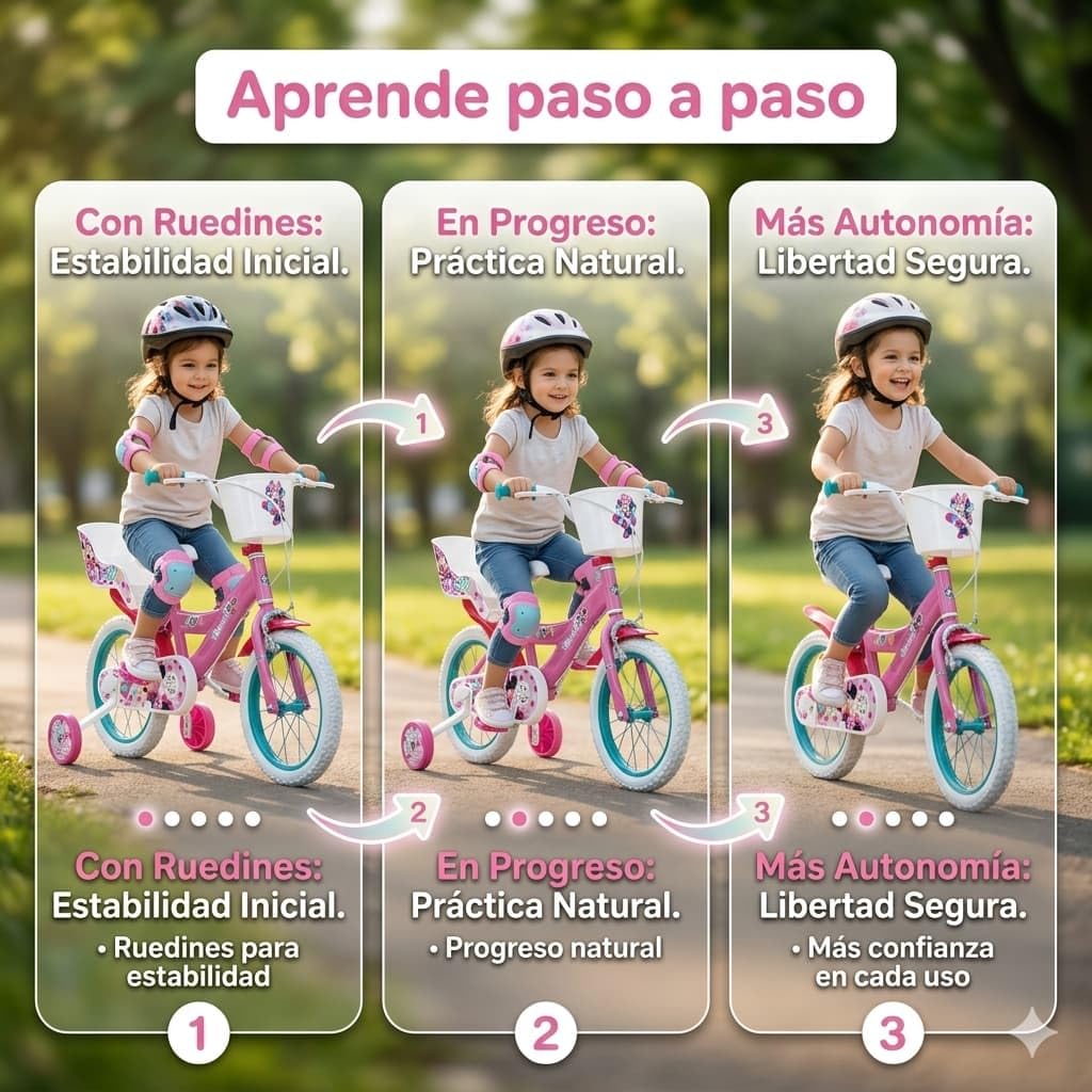 Bicicletta Disney Minnie 14 pollici Toimsa per Bambina - Multicolore - 4-6 Anni