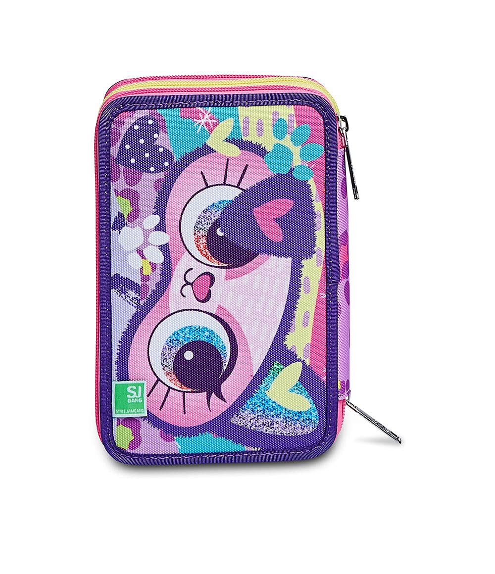 Astuccio Seven SJ Gang Animals Fantasy 3 Zip – 3 Scomparti, Completo con 44 Pezzi