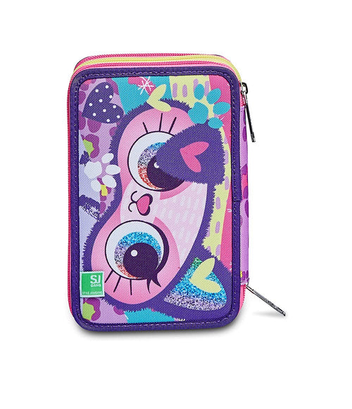 Astuccio Seven SJ Gang Animals Fantasy 3 Zip – 3 Scomparti, Completo con 44 Pezzi