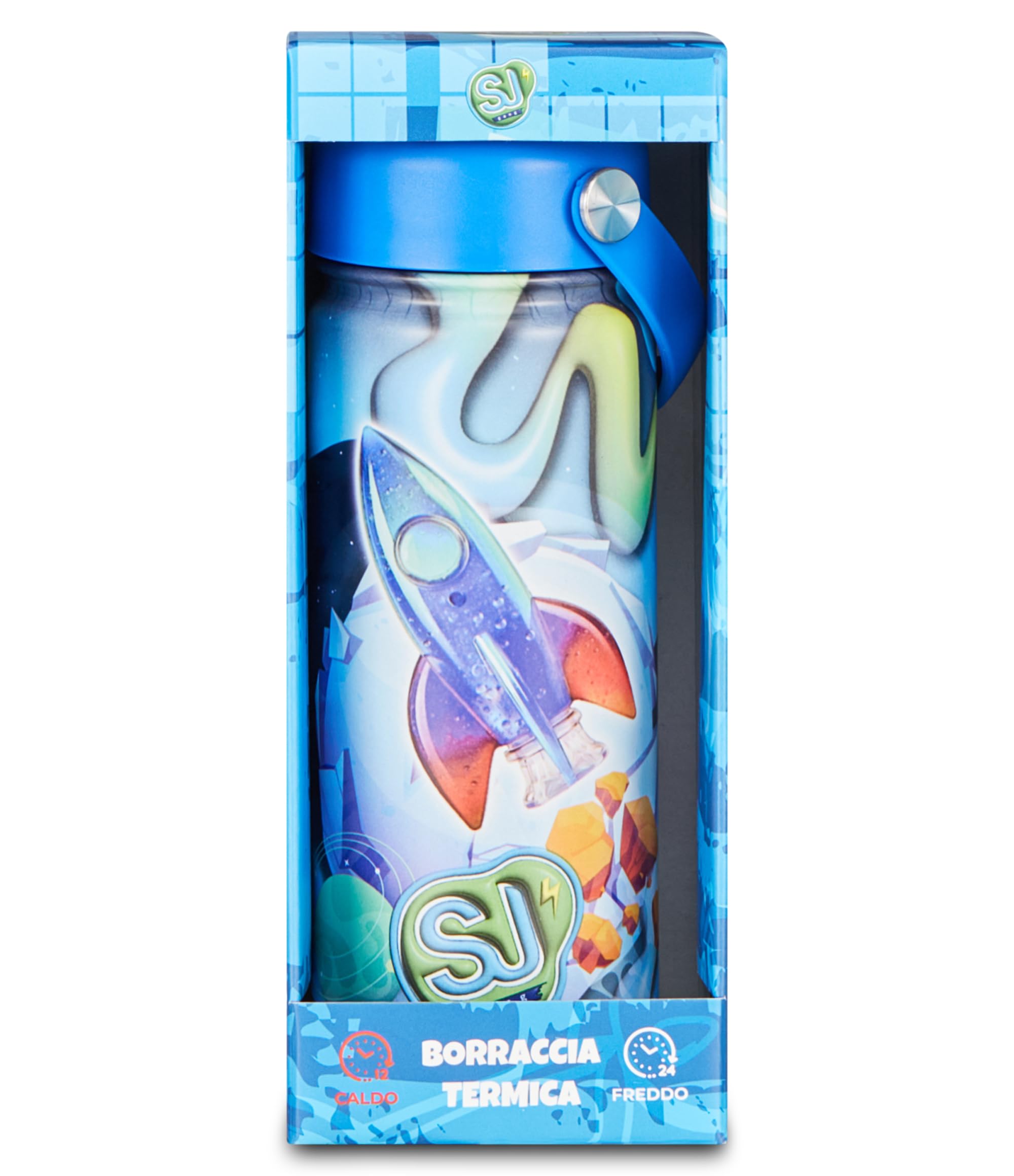 Borraccia Termica SJ Gang 500 ml Multicolore Bambino – Acciaio Inox BPA Free | Caldo 12h Freddo 24h