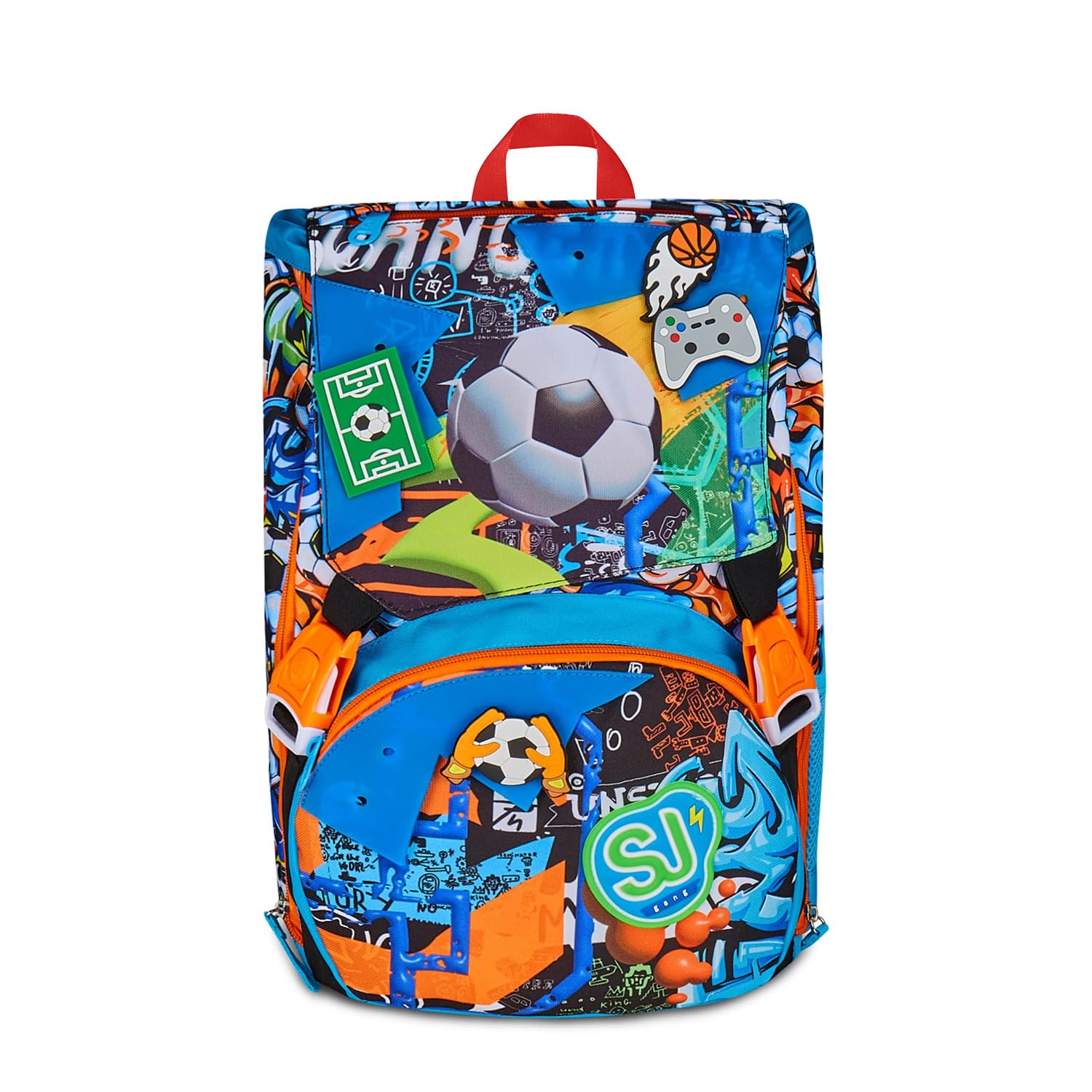 SJ Gang Style Jam Gang Zaino Scuola Grande Blu – Patch Riposizionabili 24 L