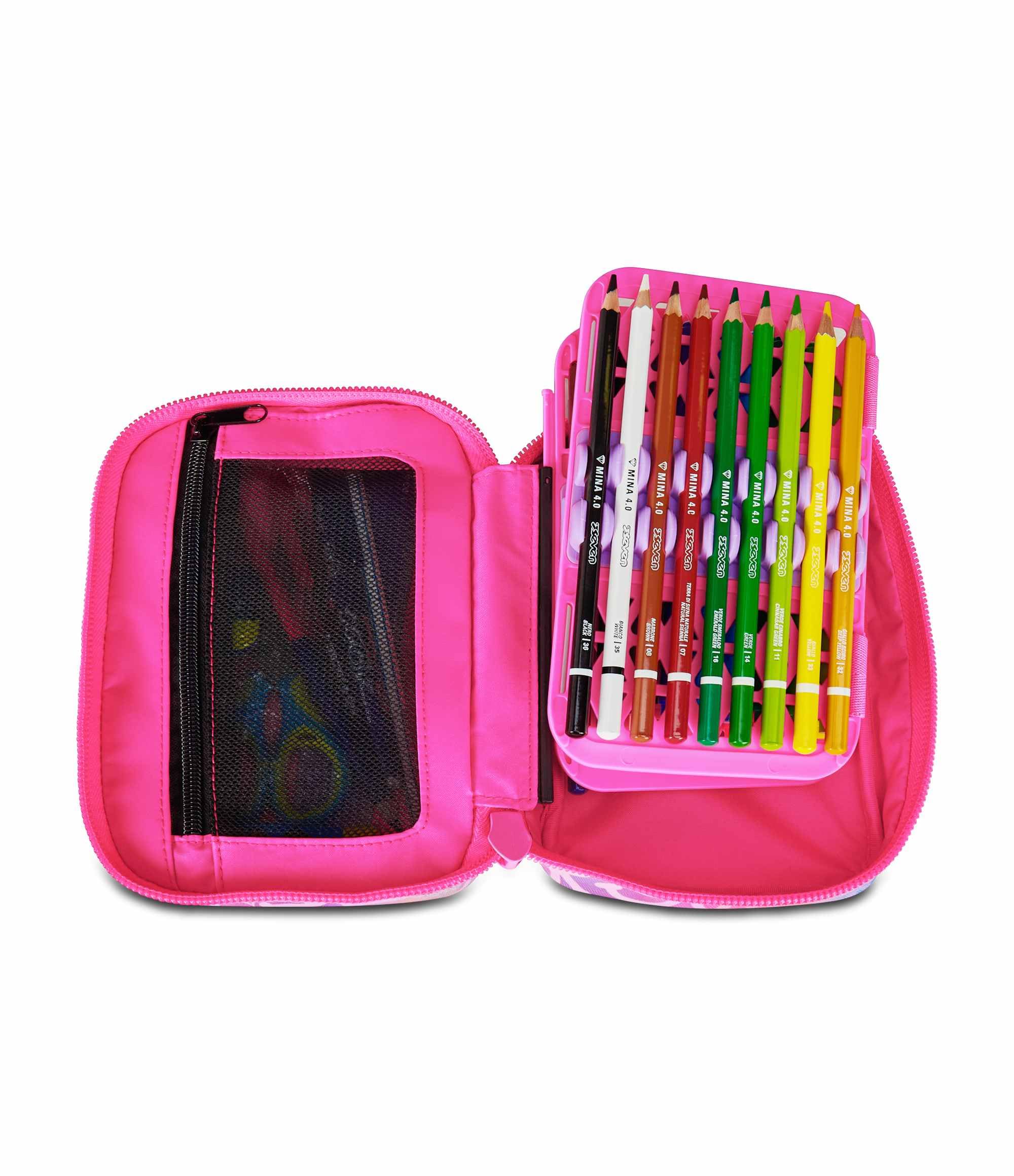 Astuccio SJ Gang Speed Pad Rosa – Mono Scomparto con Plance Amovibili, Completo, Bambina