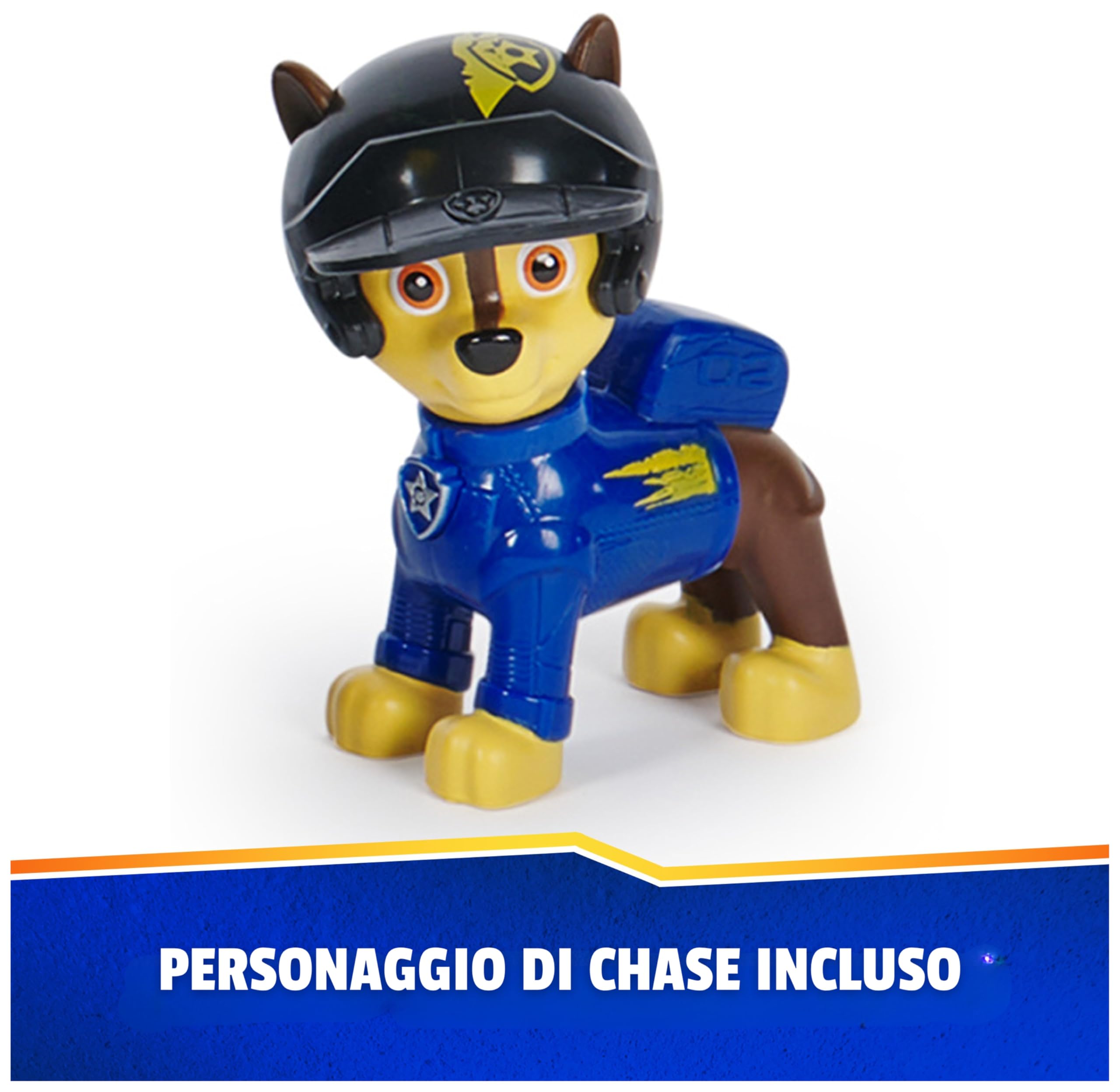Paw Patrol Rescue Wheels Chase Deluxe – Argano Motorizzato, Luci, Suoni e Lanciamissili | Dai 3 Anni