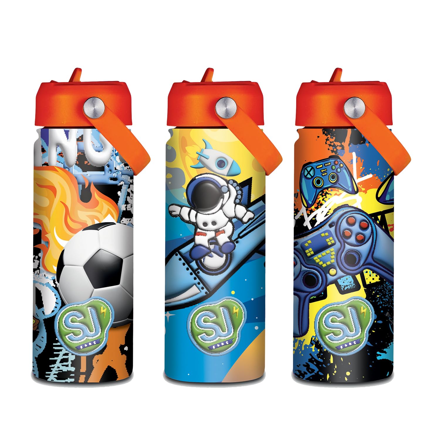 SJ Gang – Borraccia Termica 500 ml con Beccuccio | Acciaio Inox 304 BPA Free | Caldo 12h / Freddo 24h | Bambini