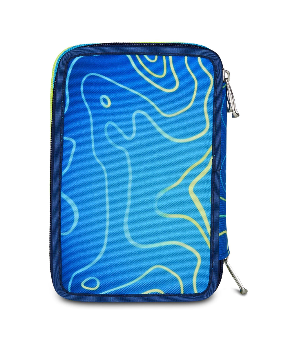 Astuccio Seven 3 Zip Blu – 3 Scomparti, Completo con 44 Pezzi, Scuola Elementare