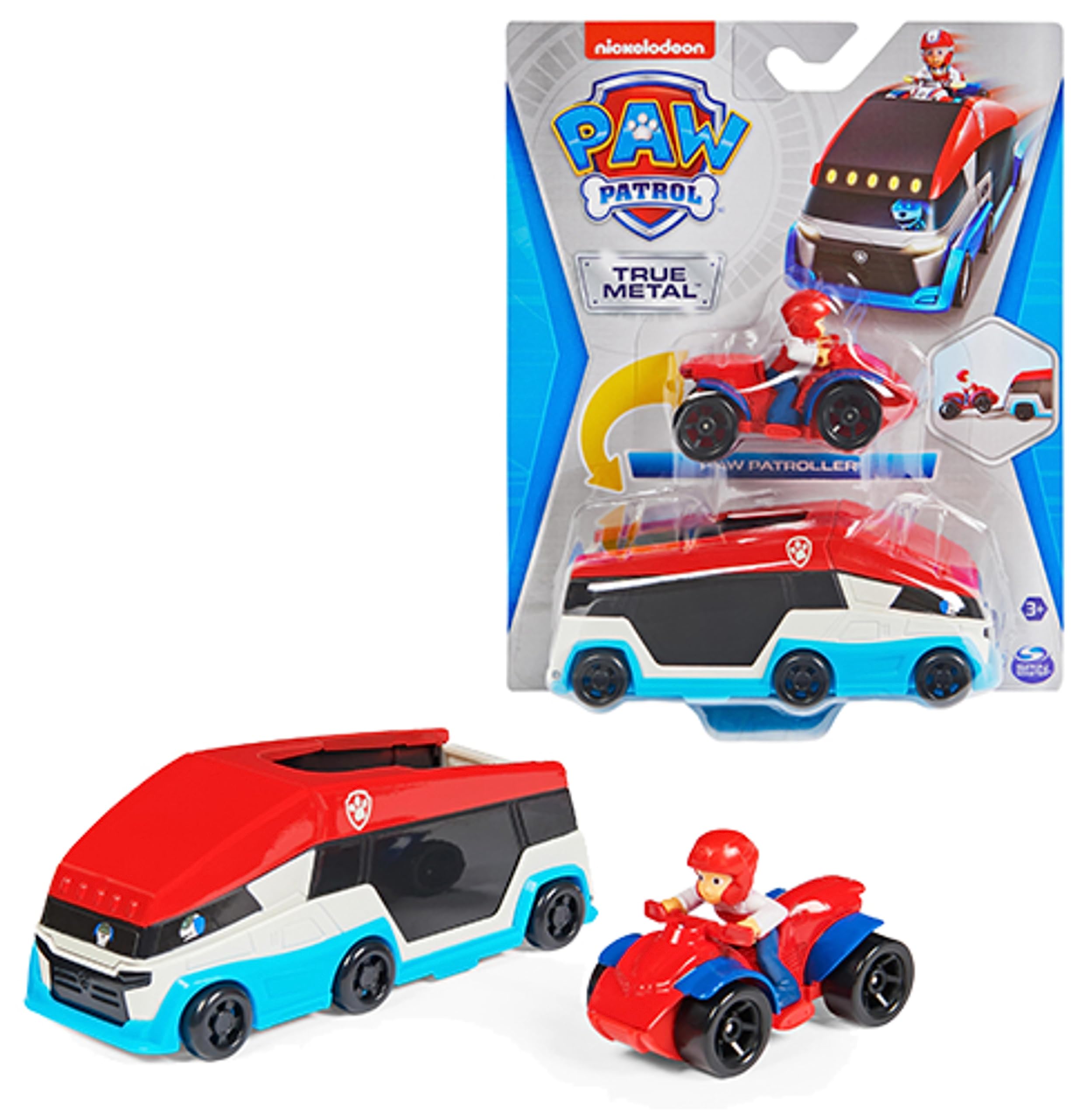 Paw Patrol True Metal PAW Patroller Veicolo Die-Cast con ATV Ryder 1:55 – Dai 3 Anni