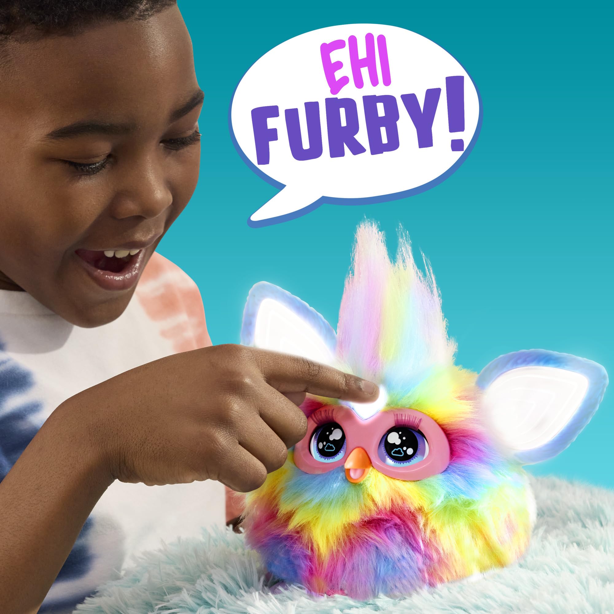 Furby Hasbro Tie Dye Peluche Elettronico – Suoni, Luci e 5 Modalità Vocali, Dai 6 Anni