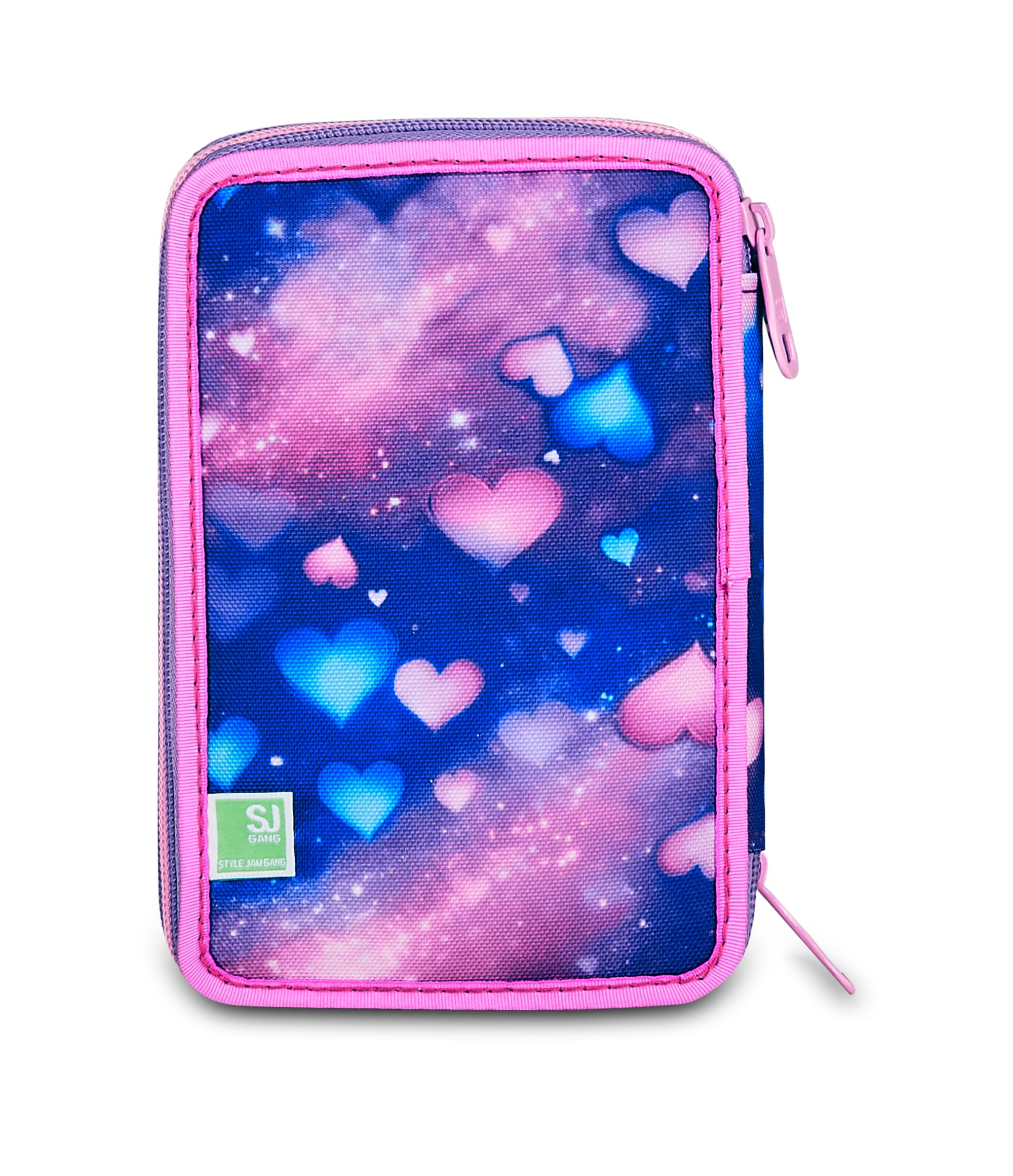 SJ Gang Astuccio Scuola 3 Zip 3D Pixie Unicorn – Rosa, Unicorno in Rilievo, 45 Pezzi | Scuola Elementare Bambina
