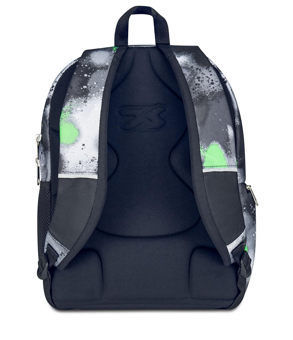 Seven Zaino Scuola Dual Detach – Nero Verde – 32 Litri – Scomparto Staccabile e Tasca PC