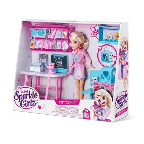 Bambola Veterinaria Sparkle Girlz ZURU con Clinica e Accessori – Gioco di Ruolo