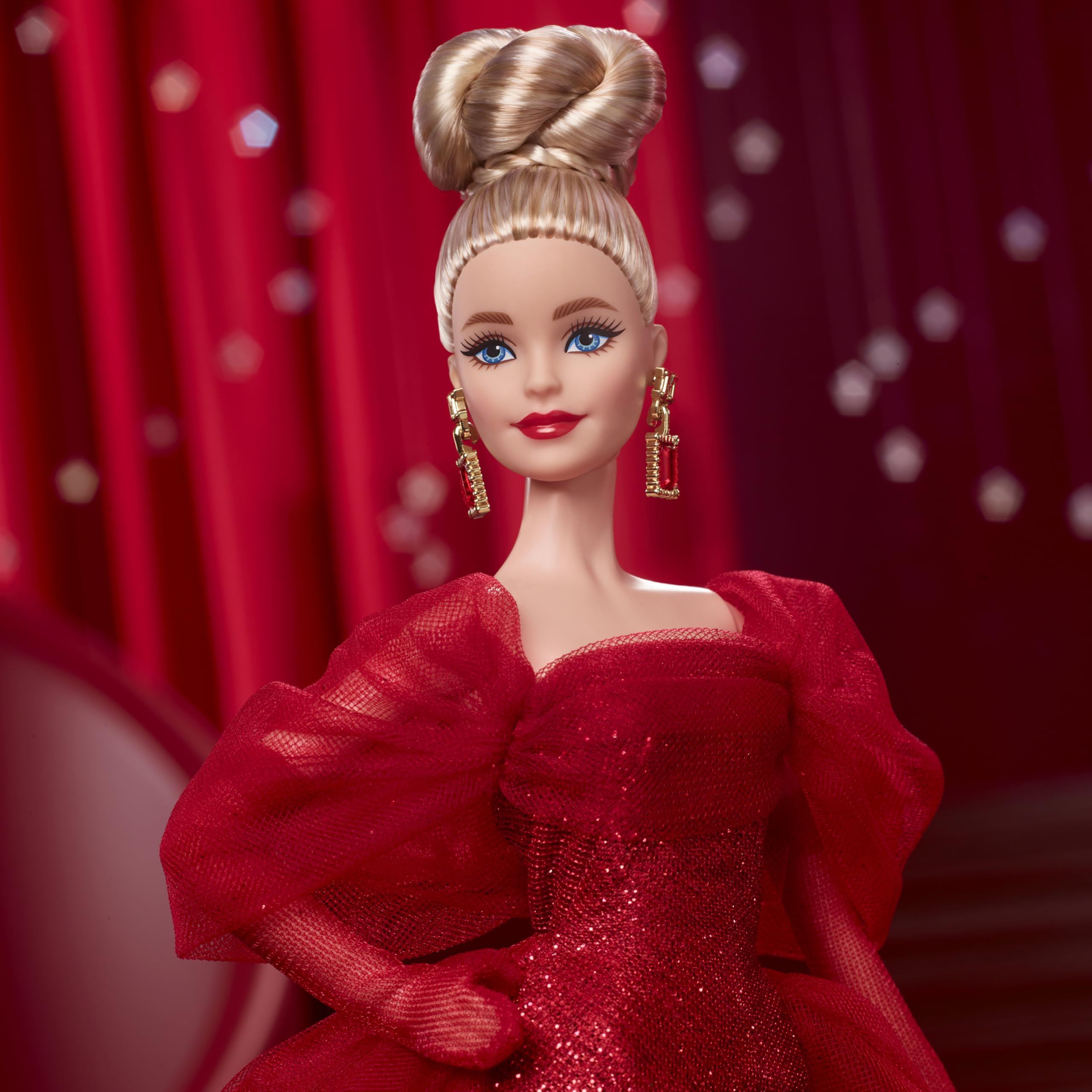 Barbie Signature – 80° Anniversario Mattel | Bambola da Collezione Abito Rosso in Tulle e Glitter | JBJ17