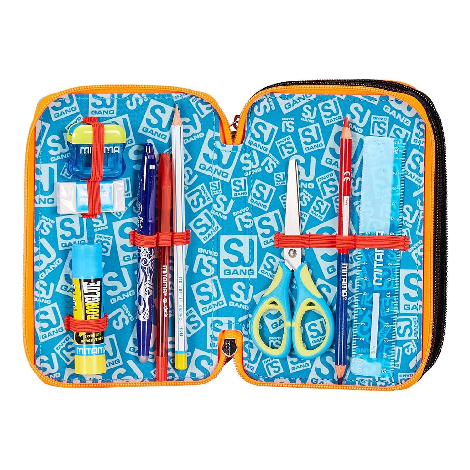 Astuccio SJ Gang Squalo 3 Scomparti – Multicolore, Completo con 45 Pezzi