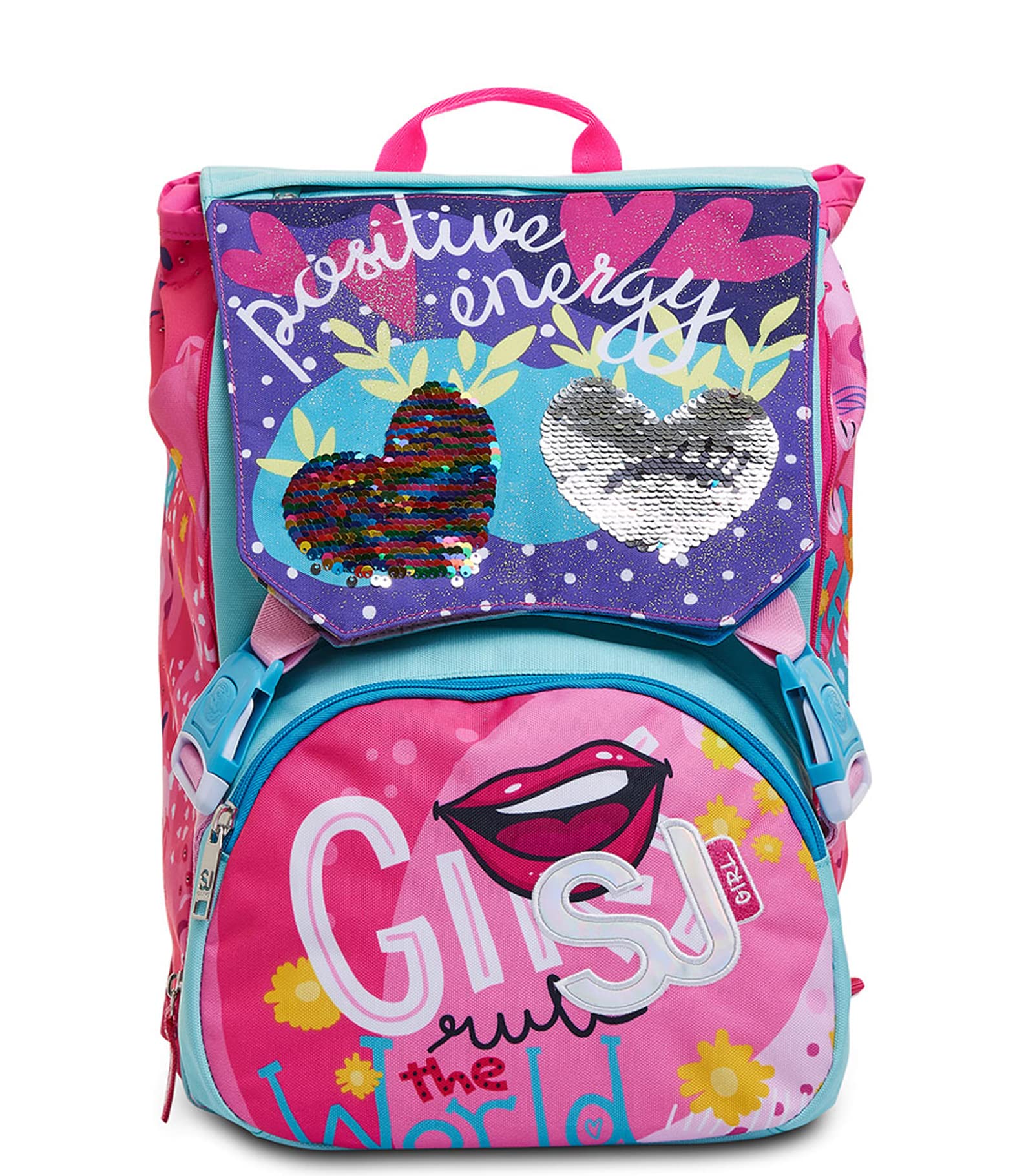 Zaino SJ Gang Big Facce Girl Sdoppiabile Rosa | Scuola Elementare