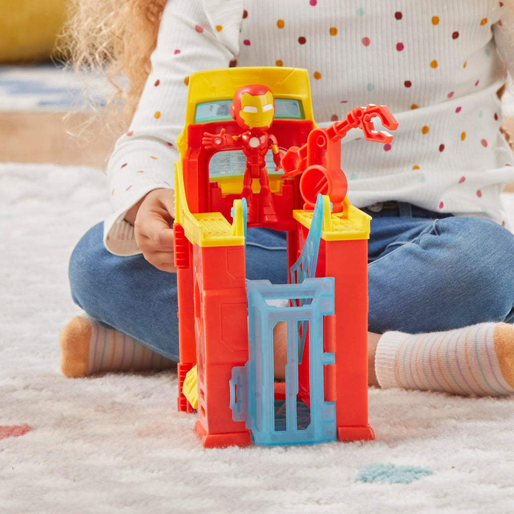 Marvel Iron Man Stark Tower Playset con Action Figure – Prescolare