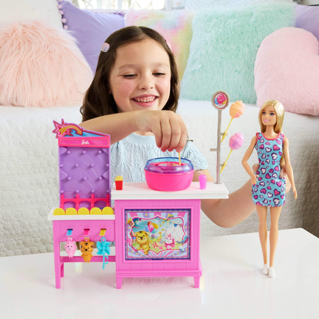 Barbie Malibu – Chiosco Zucchero Filato con Bambola e 20+ Accessori | Beach Detectives | JFV67