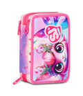 Astuccio SJ Gang Cat LED 3 Zip Rosa – Triplo Scomparto Completo | Scuola Elementare