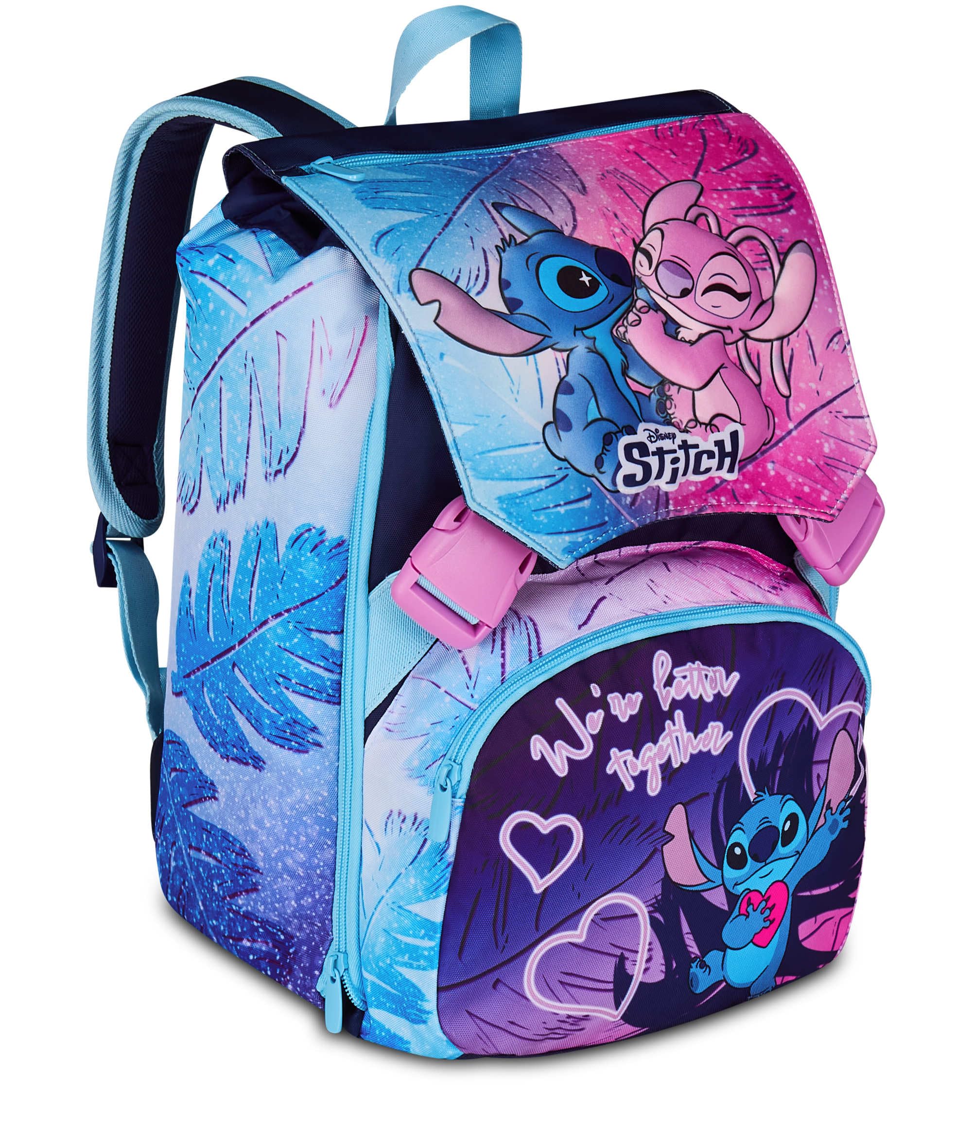 Seven Lilo & Stitch Zaino Scuola Doppio Scomparto Estensibile Lilla – Elementari