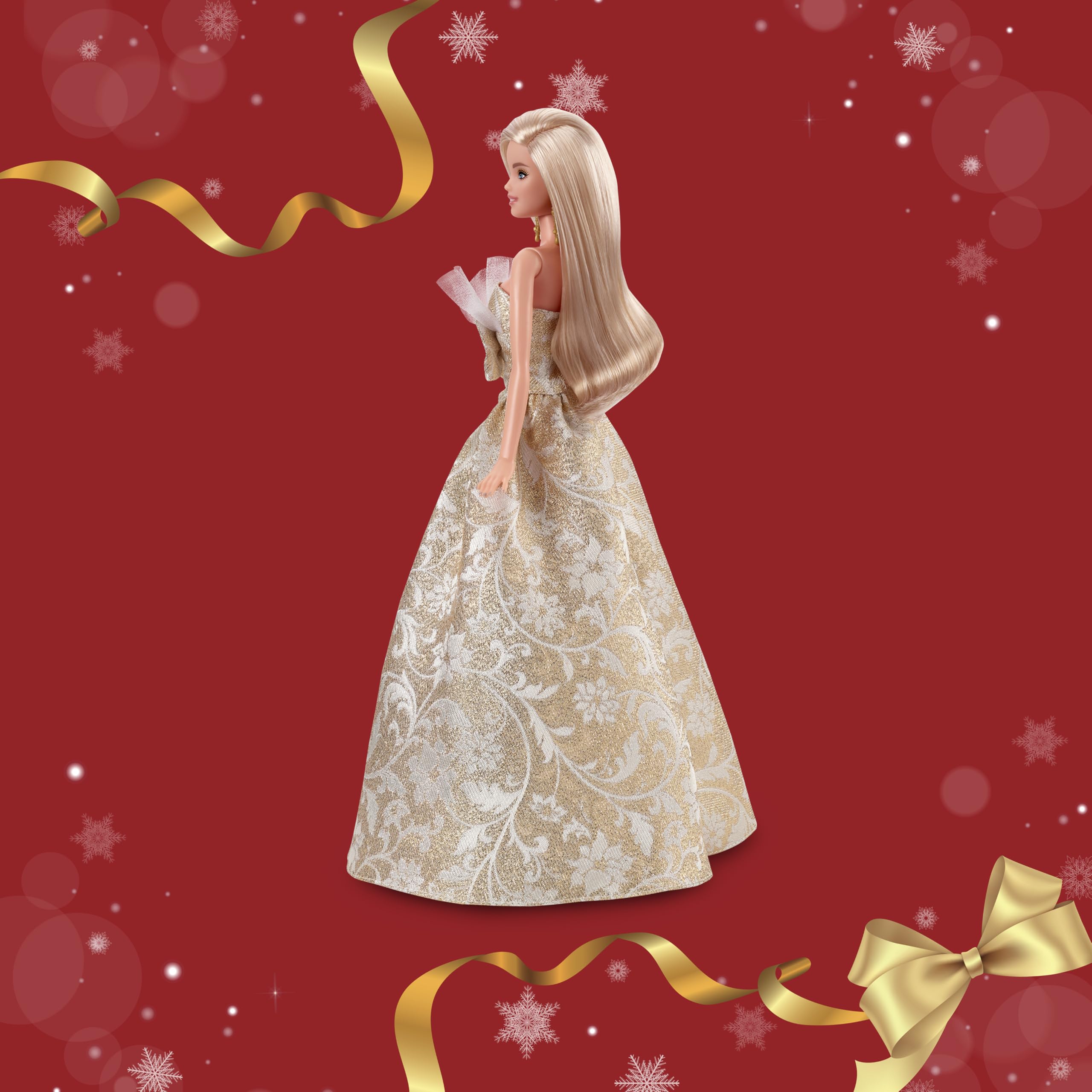 Barbie Signature Holiday Bambola da Collezione Bionda Abito Nero e Oro – JBH95