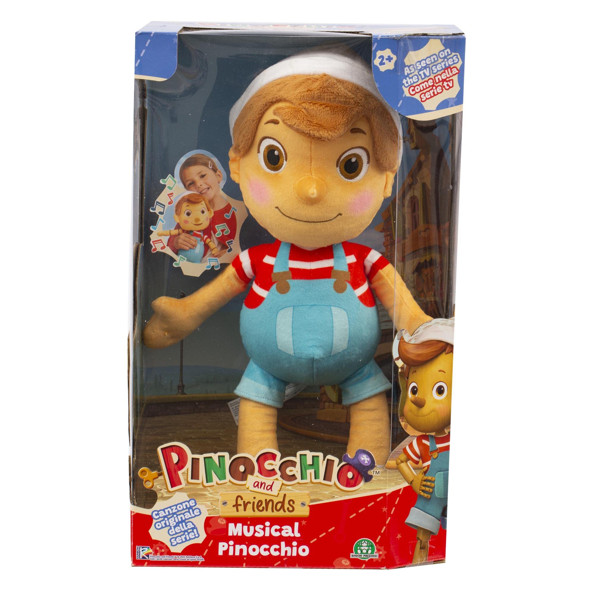 Giochi Preziosi Pinocchio – Peluche Musicale 36 cm con Cappello | Sigla TV | Dai 3 Anni | PNH10000