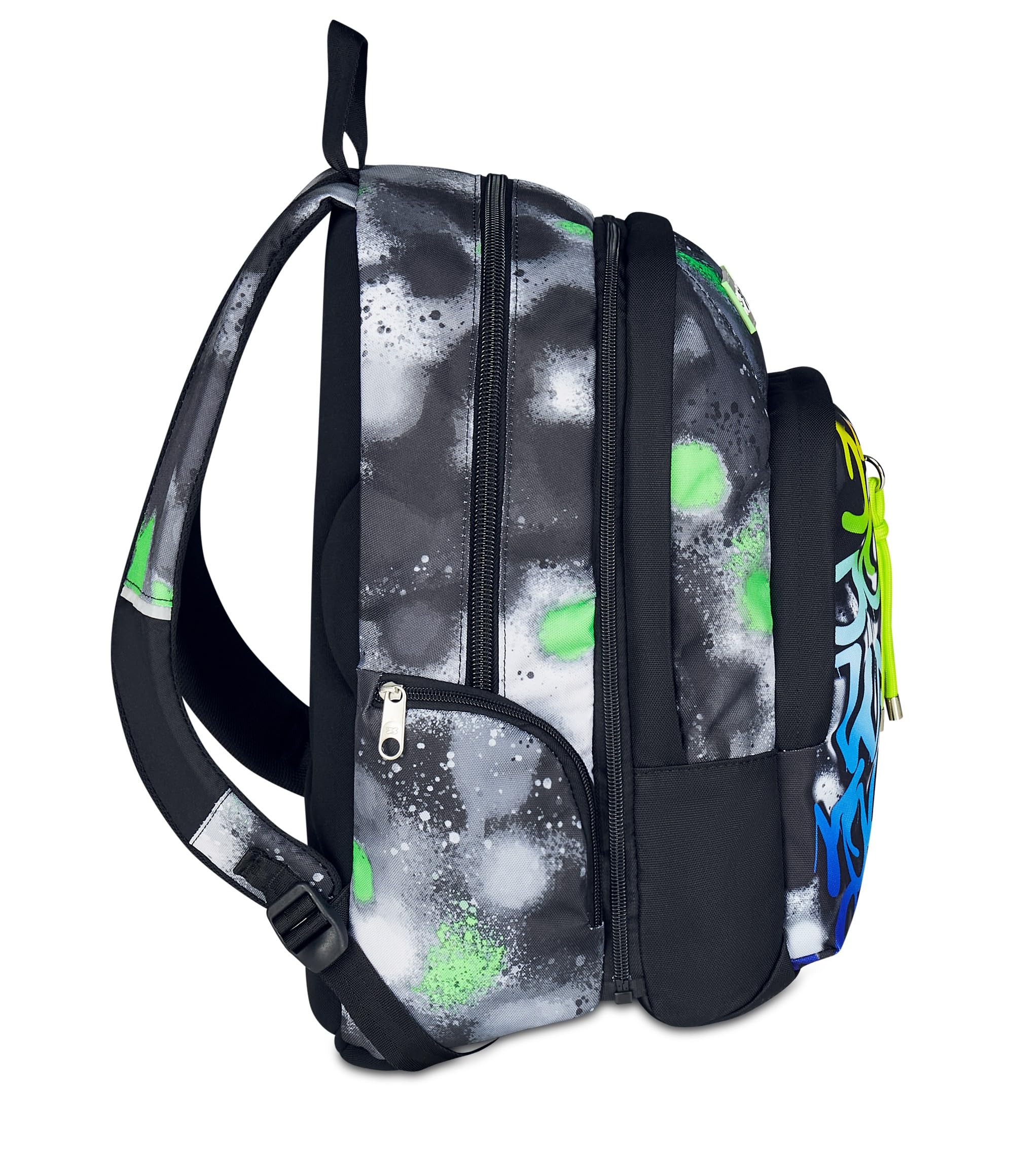 Seven Zaino Scuola Dual Detach – Nero Verde – 32 Litri – Scomparto Staccabile e Tasca PC