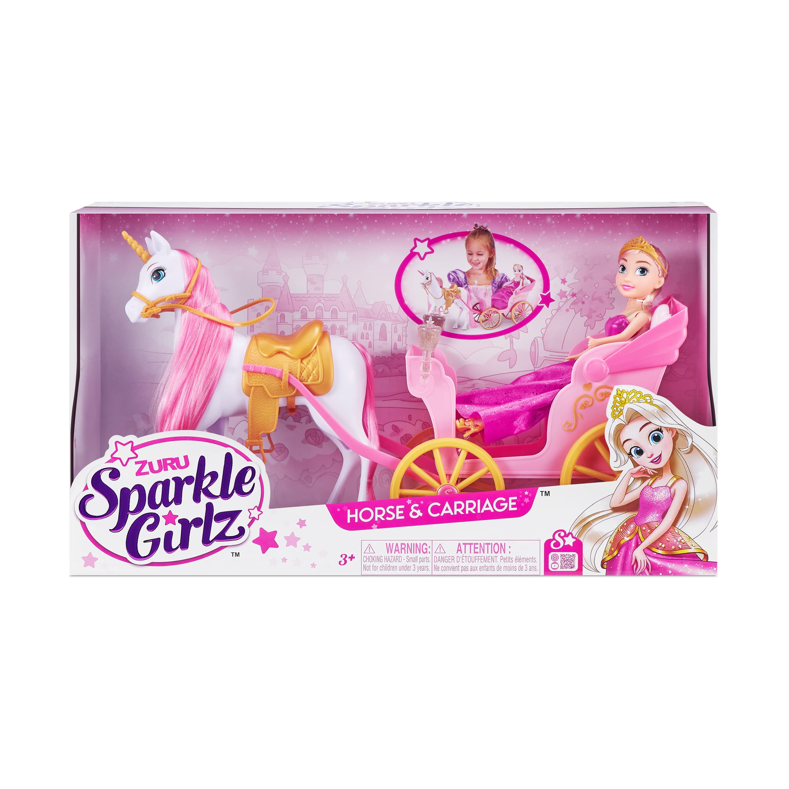 Bambola Principessa Sparkle Girlz con Cavallo e Carrozza – ZURU 27 cm