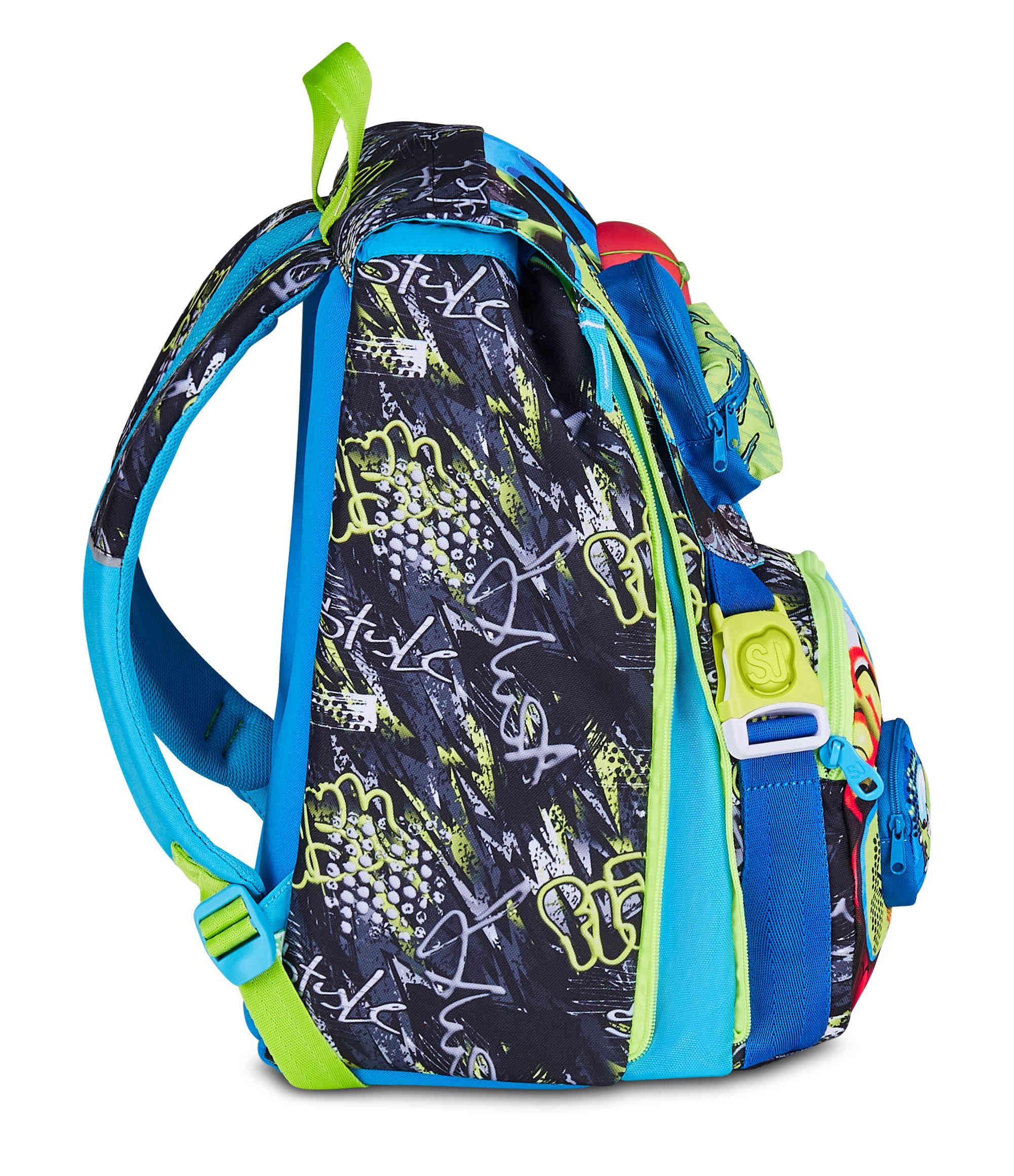 Seven Zaino Scuola Estensibile SJ Gang Soft Pouch Boy – Nero – 24 Litri
