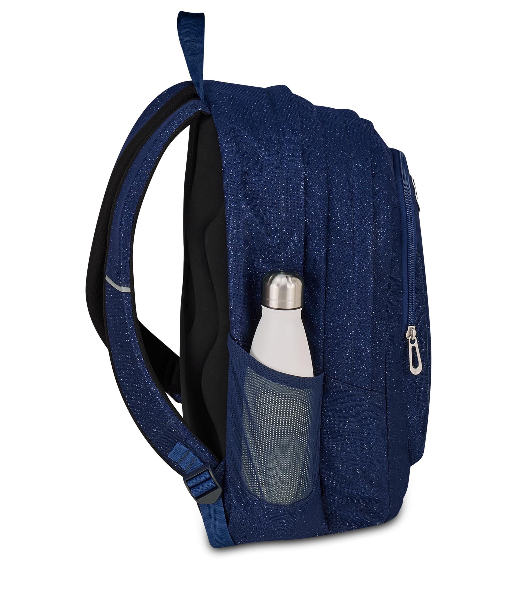 Seven Zaino Shiny Tech Blu Glitter 30L – Doppio Scomparto con Tasca PC