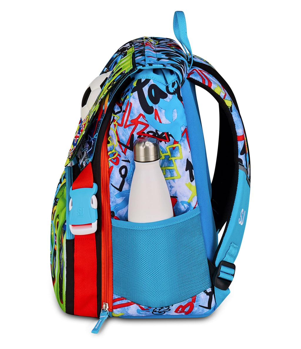 SJ Gang Style Jam Gang Zaino Scuola Doppio Scomparto Blu – Maxi Capienza Espandibile