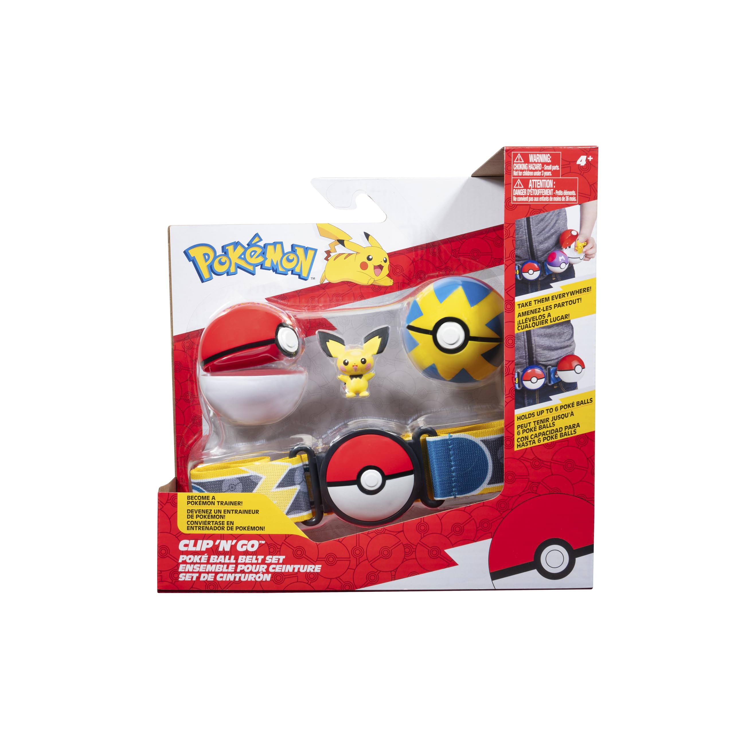 Pokémon Clip 'N' Go Belt Set Pichu con Cintura e Accessori Poké Ball