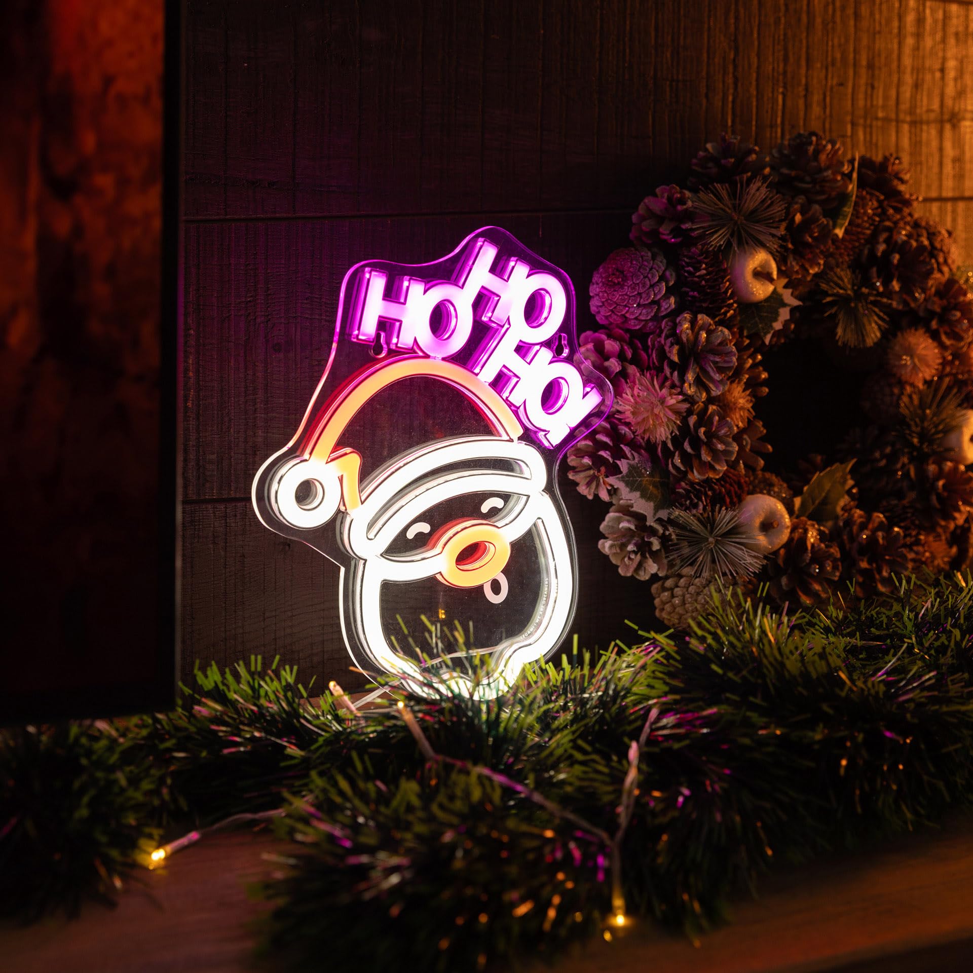 Legami - Insegna Luminosa Effetto Neon Babbo Natale, Solo Uso Interno