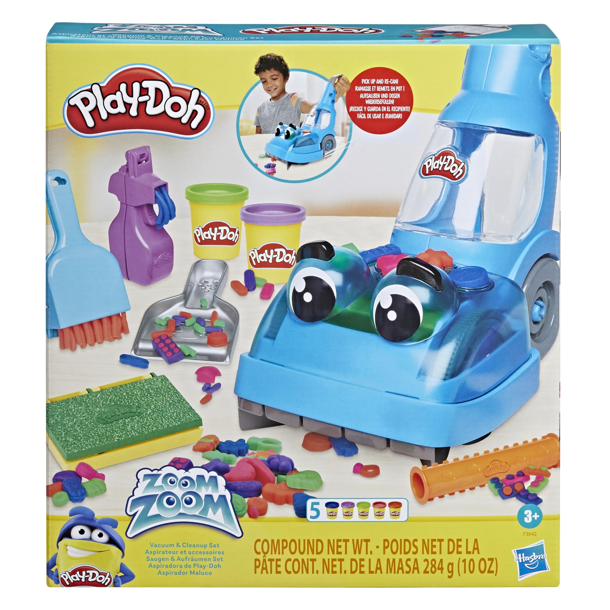 Play-Doh Aspirapolvere e Accessori con 5 Vasetti di Pasta Modellabile