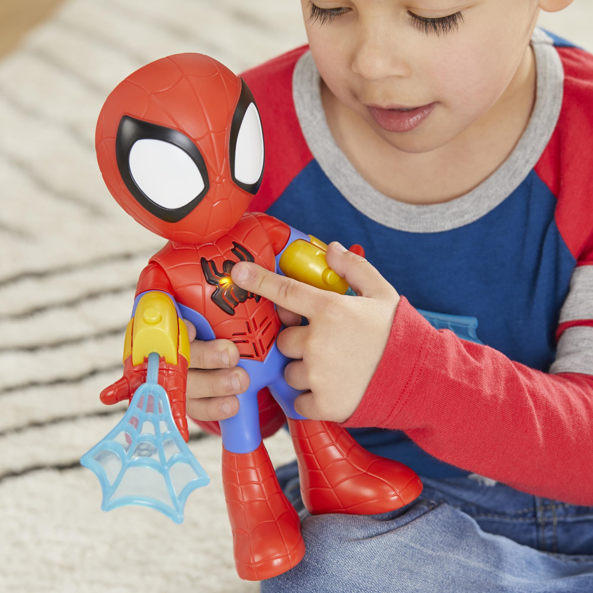Spidey e i Suoi Fantastici Amici – Tuta Elettronica Action Figure Interattiva 25 cm | Luci, Suoni e Lancia-Ragnatele | Marvel