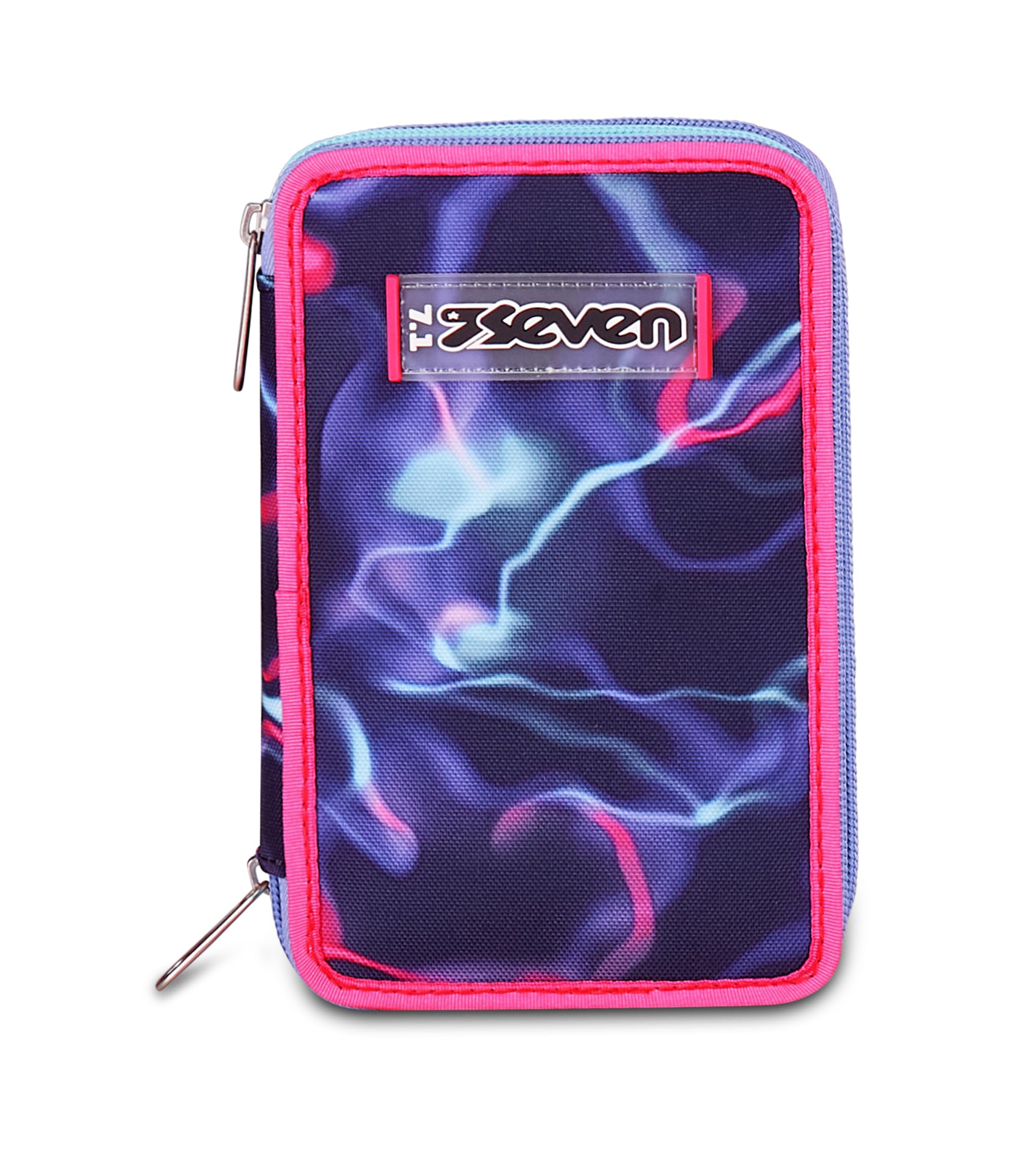 Seven Astuccio Scuola 3 Zip ElectricVibe Girl – Rosa, 45 Pezzi Completo | Triplo Scomparto | Scuola Elementare Bambina