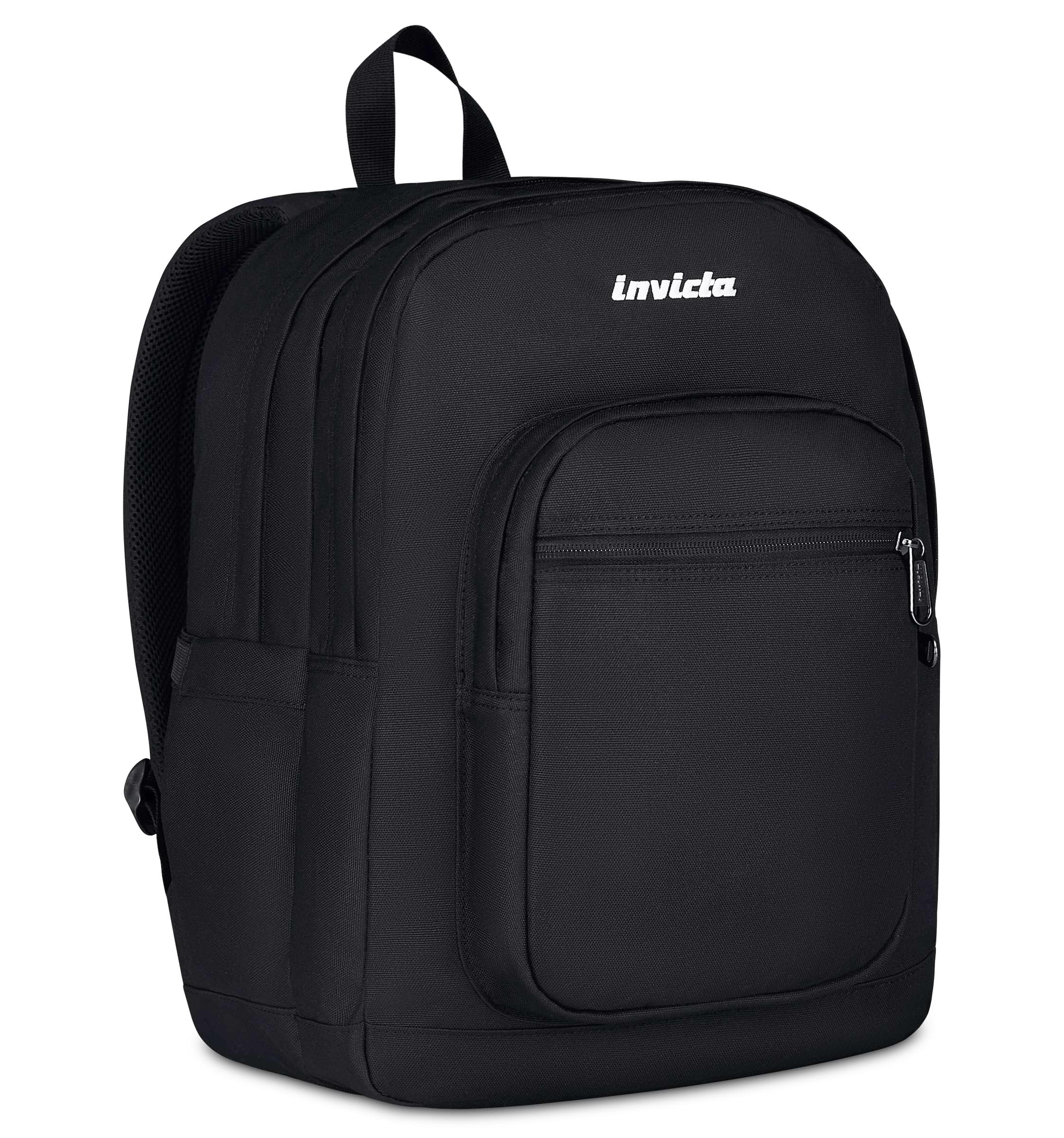 Invicta Zaino Jelek Plain Nero 34L – Doppio Scomparto con Tasca PC