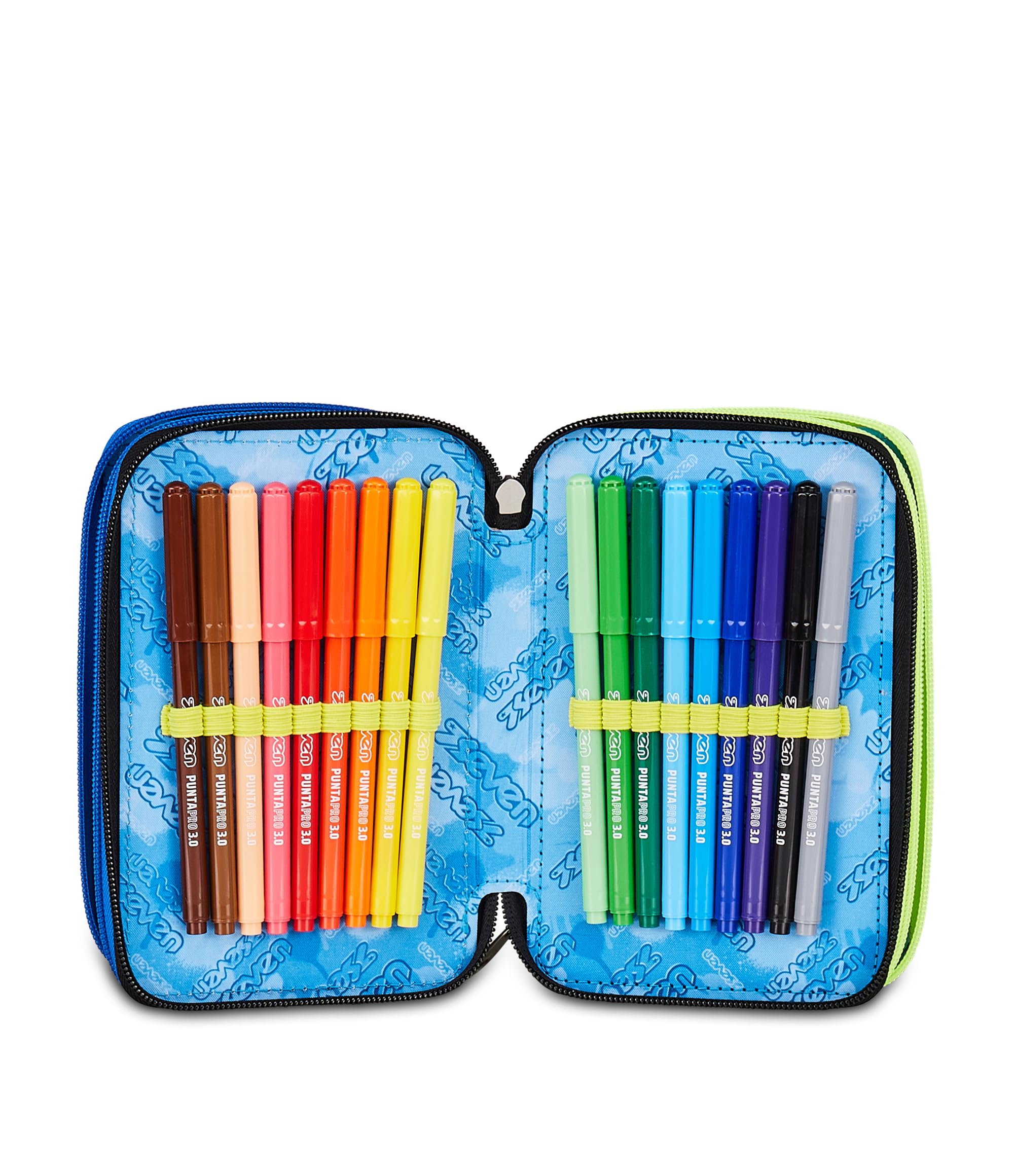 Seven Astuccio 3 Zip Buzzy Note Boy Multicolore – 45 Pezzi Completo