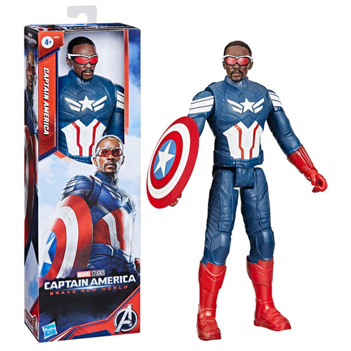 Captain America Titan Hero Series 30 cm – Action Figure Brave New World con Scudo | Marvel