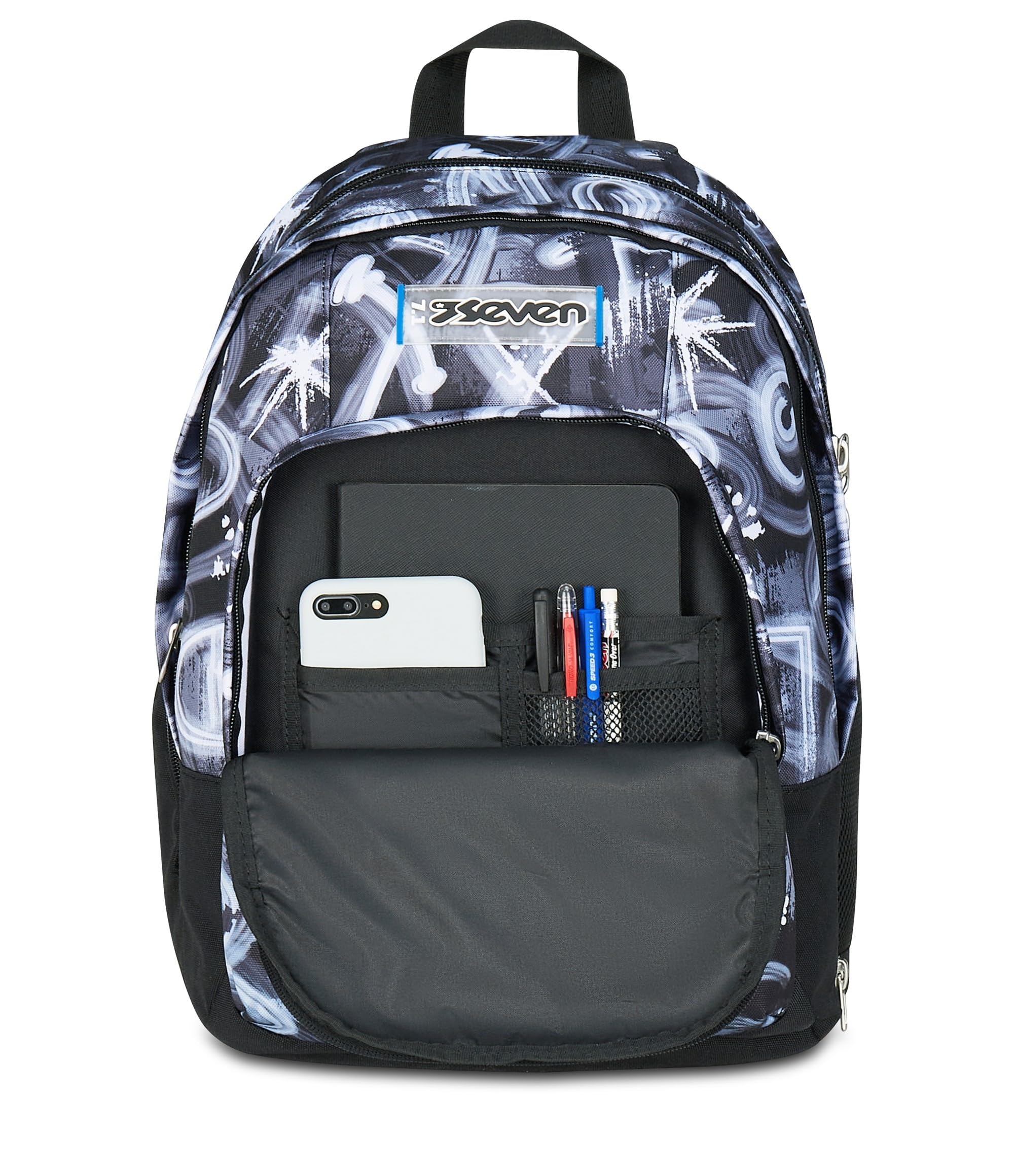 Zaino Seven Dual Detach Grigio Azzurro 32 L – Doppio Scomparto Staccabile con Tasca PC | Medie e Superiori