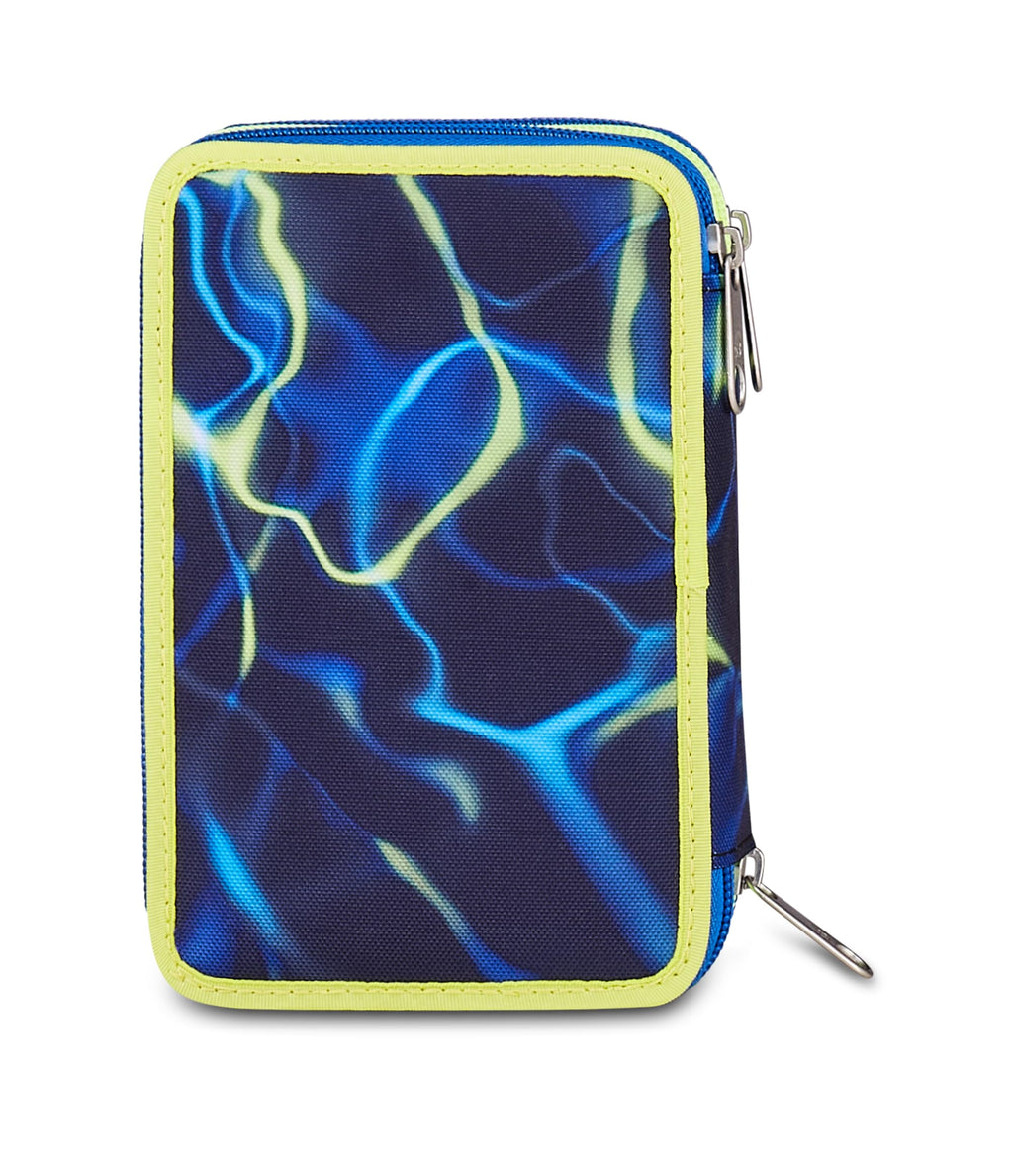 Seven Astuccio Scuola 3 Zip ElectricVibe Boy – Blu, 45 Pezzi Completo | Triplo Scomparto | Scuola Elementare