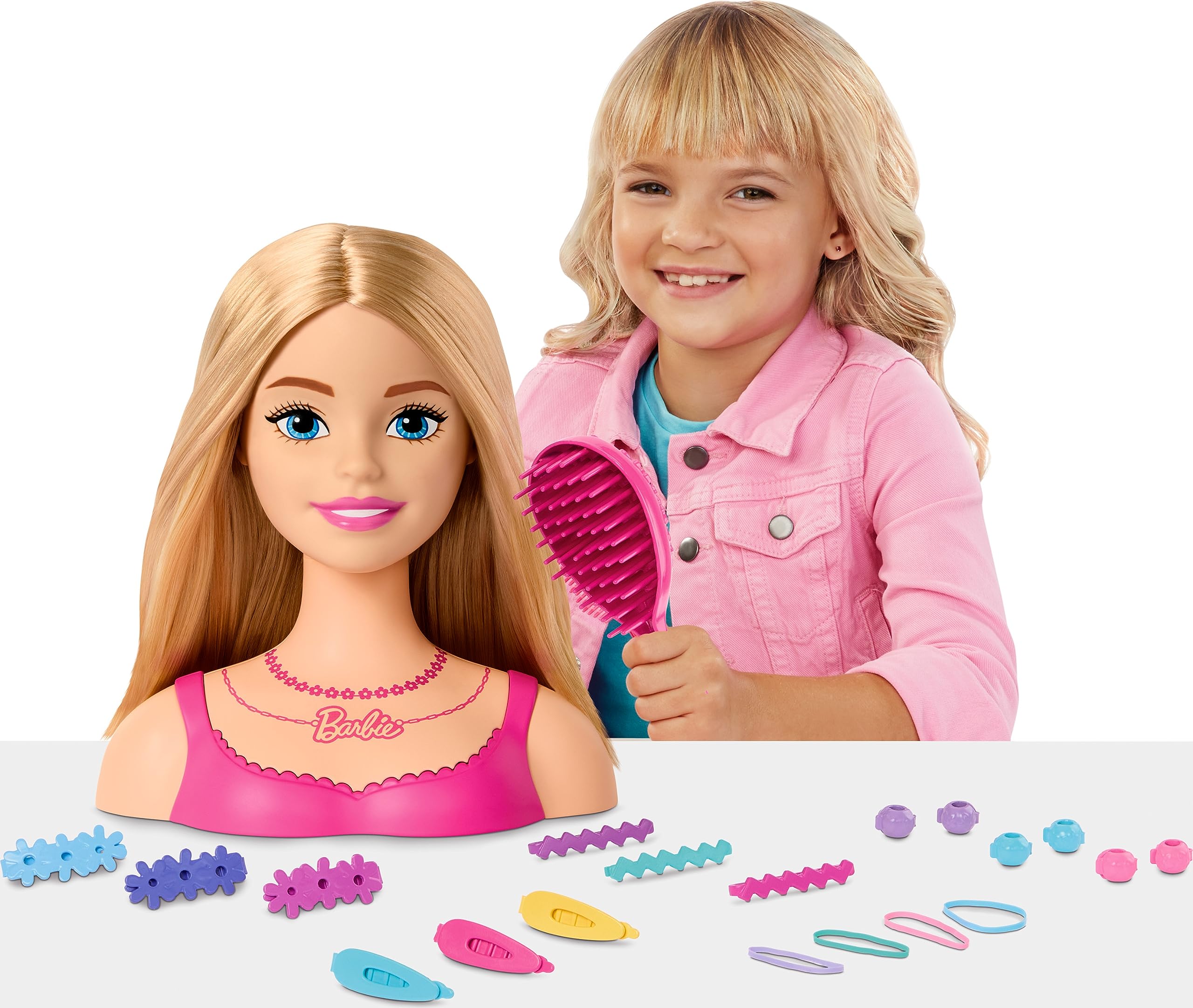 Barbie Testa per Acconciature – Capelli Biondi con 20 Accessori Colorati | Gioco Creativo | Idea Regalo