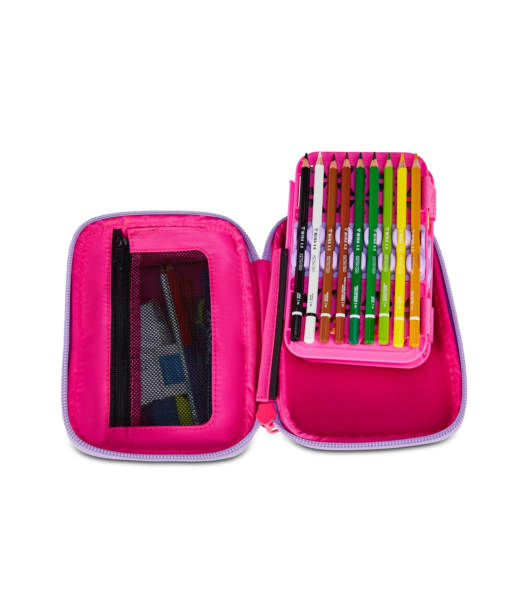 SJ Gang – Astuccio Speed Pad + Cat&Air Rosa | Mono Scomparto con Plance Amovibili | Completo di Penne e Colori | Scuola Elementare