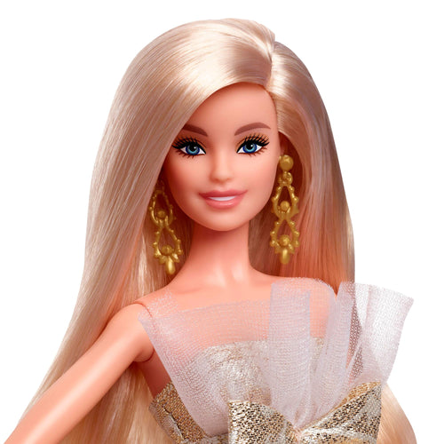 Barbie Signature Holiday 2025 Bambola da Collezione Abito Argento e Oro – JBJ00