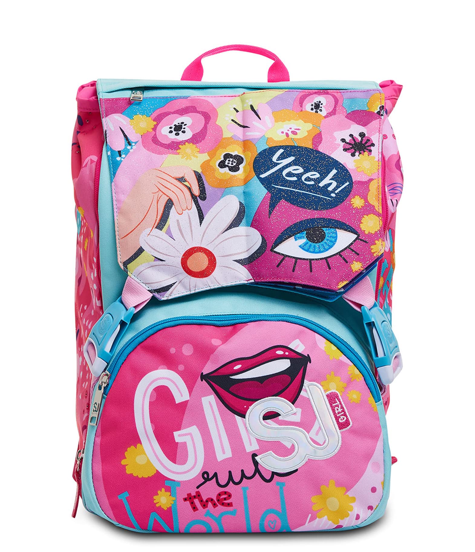 Zaino SJ Gang Big Facce Girl Sdoppiabile Rosa | Scuola Elementare