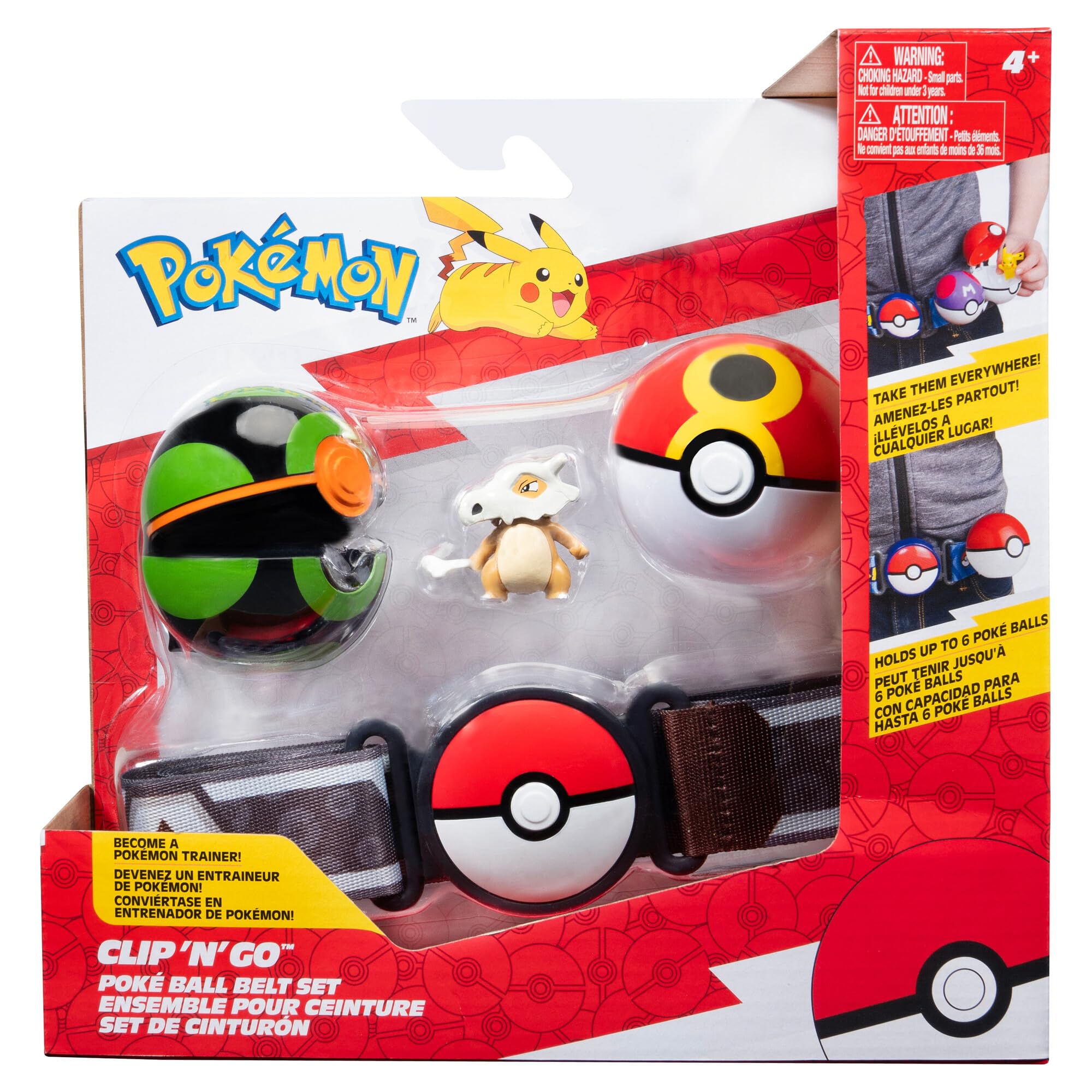 Pokémon Clip'n'Go – Set Cintura con Repeat Ball, Dusk Ball e Figura Cubone | Idea Regalo